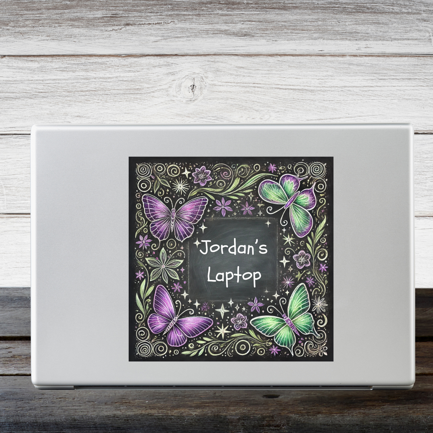 Personalized Butterfly Square Stickers, Name Labels for Kids, Party Favours, Decorative Stickers, Indoor/Outdoor Use product thumbnail image