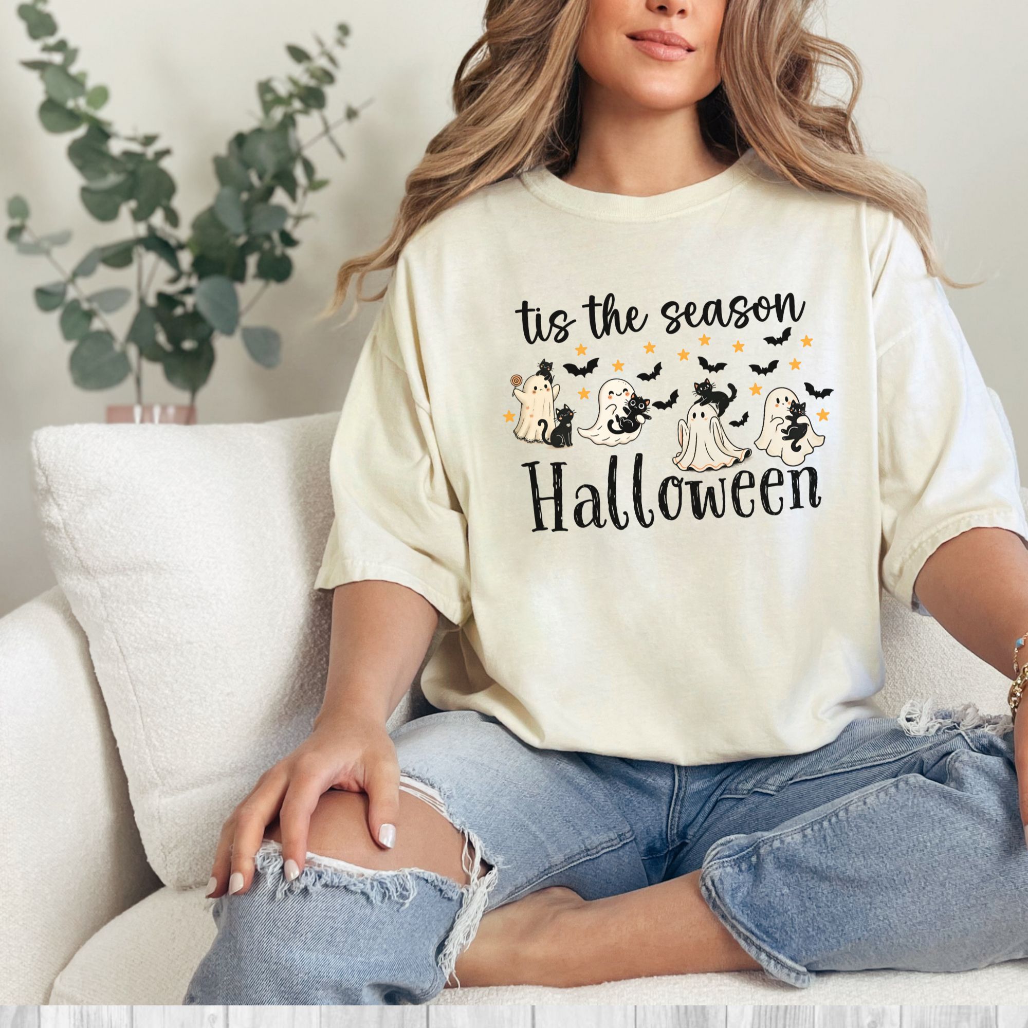 Ghostly Halloween Vibes T-Shirt product thumbnail image