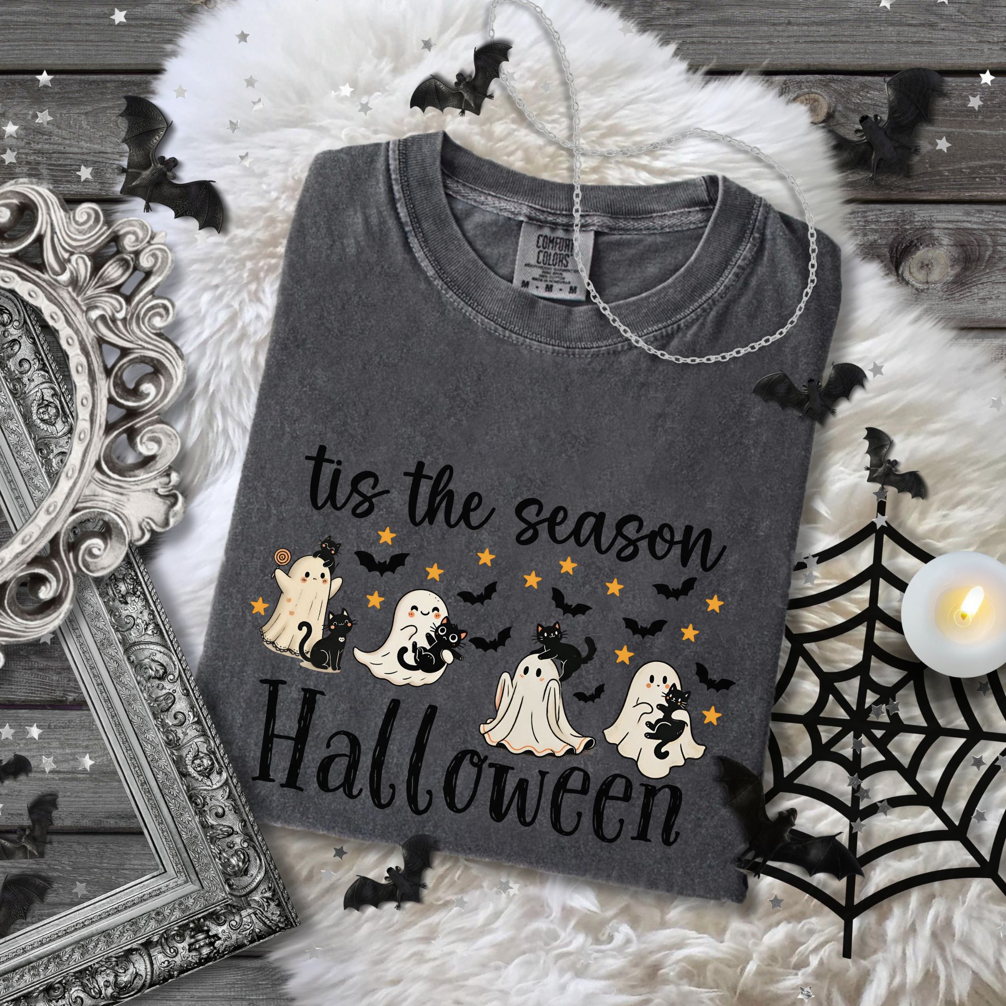 Ghostly Halloween Vibes T-Shirt product thumbnail image