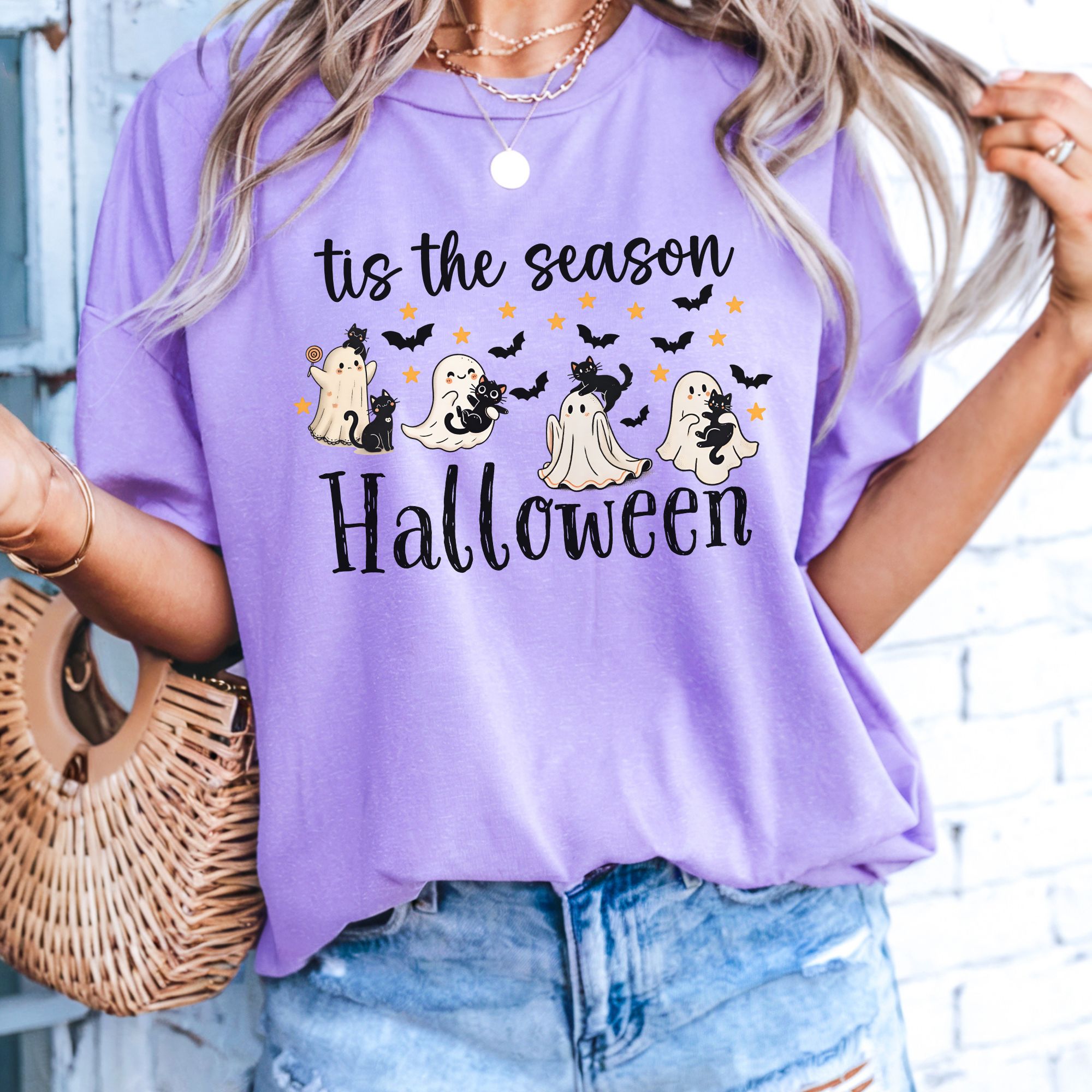 Ghostly Halloween Vibes T-Shirt product thumbnail image