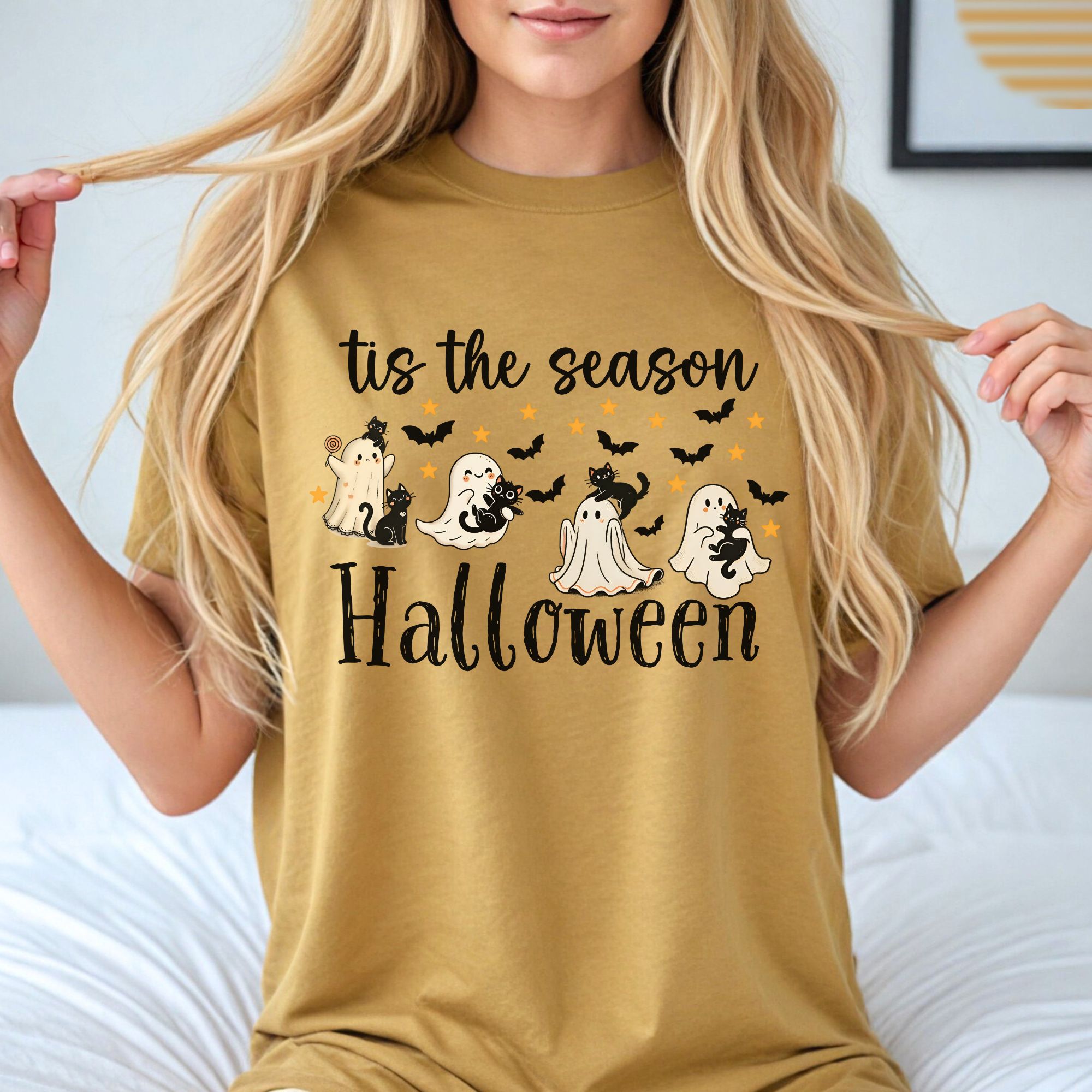 Ghostly Halloween Vibes T-Shirt product thumbnail image