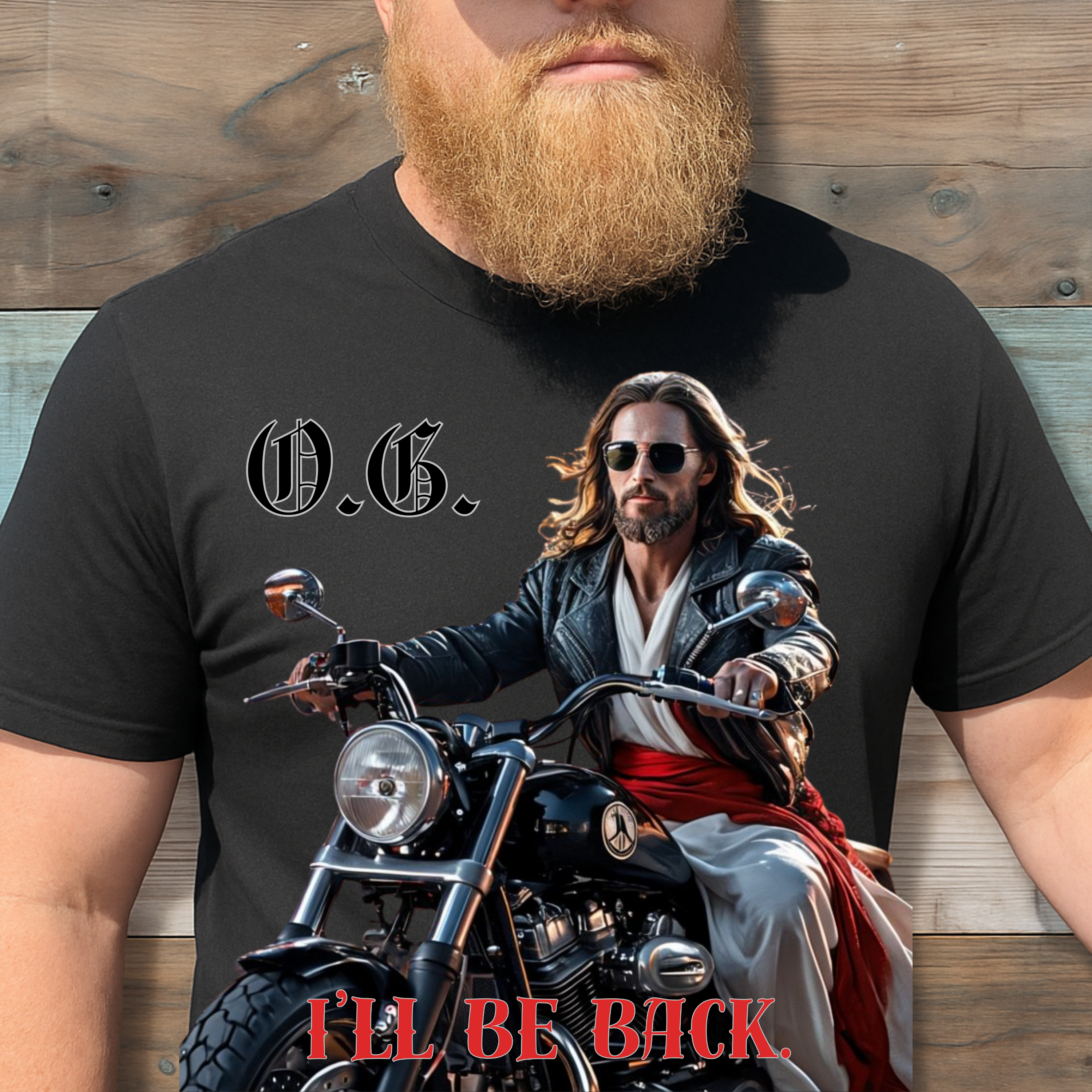 Jesus on Motorcycle I'll be Back 