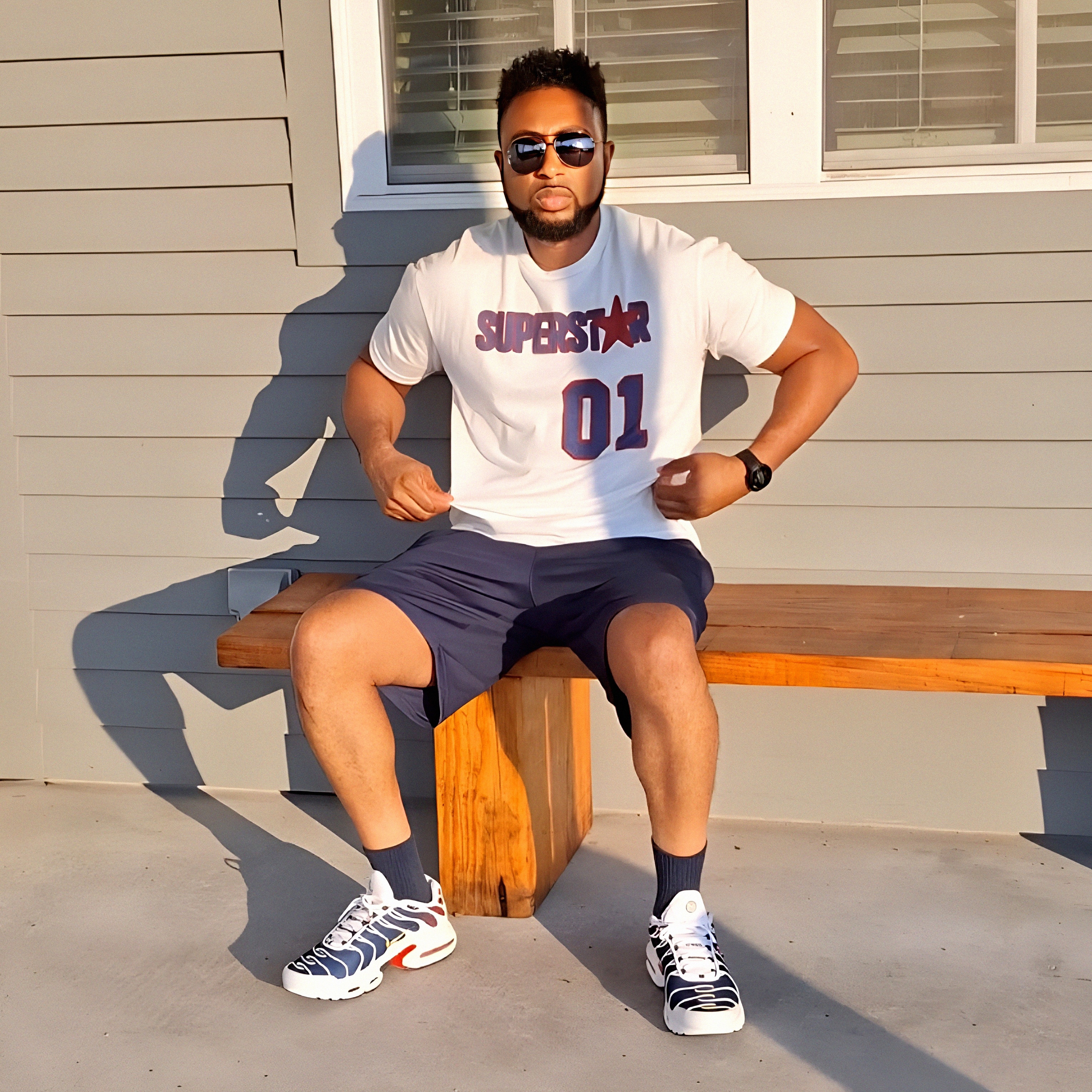 Unisex Softstyle Superstar T-Shirt in Red/White/Blue product thumbnail image