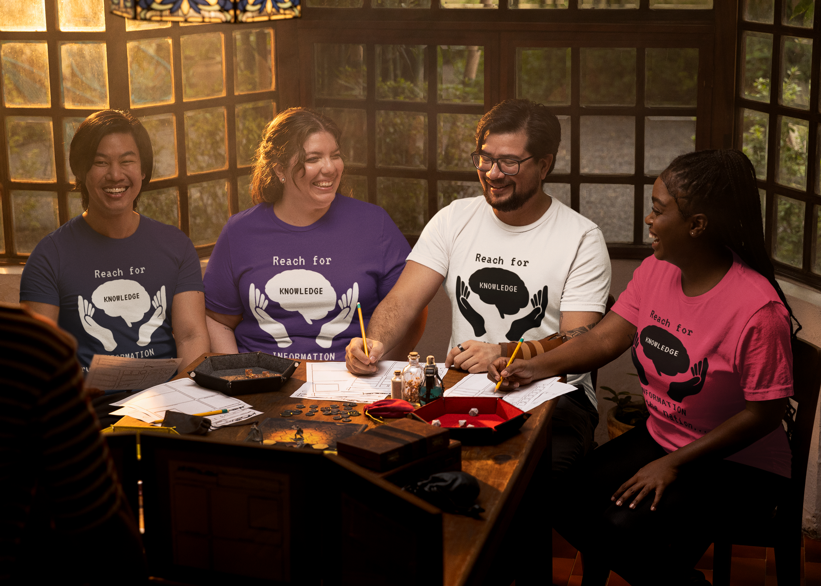 Reach For Knowledge - Empowering Tee, Inspirational T-Shirt, Motivational Top, Educational Apparel