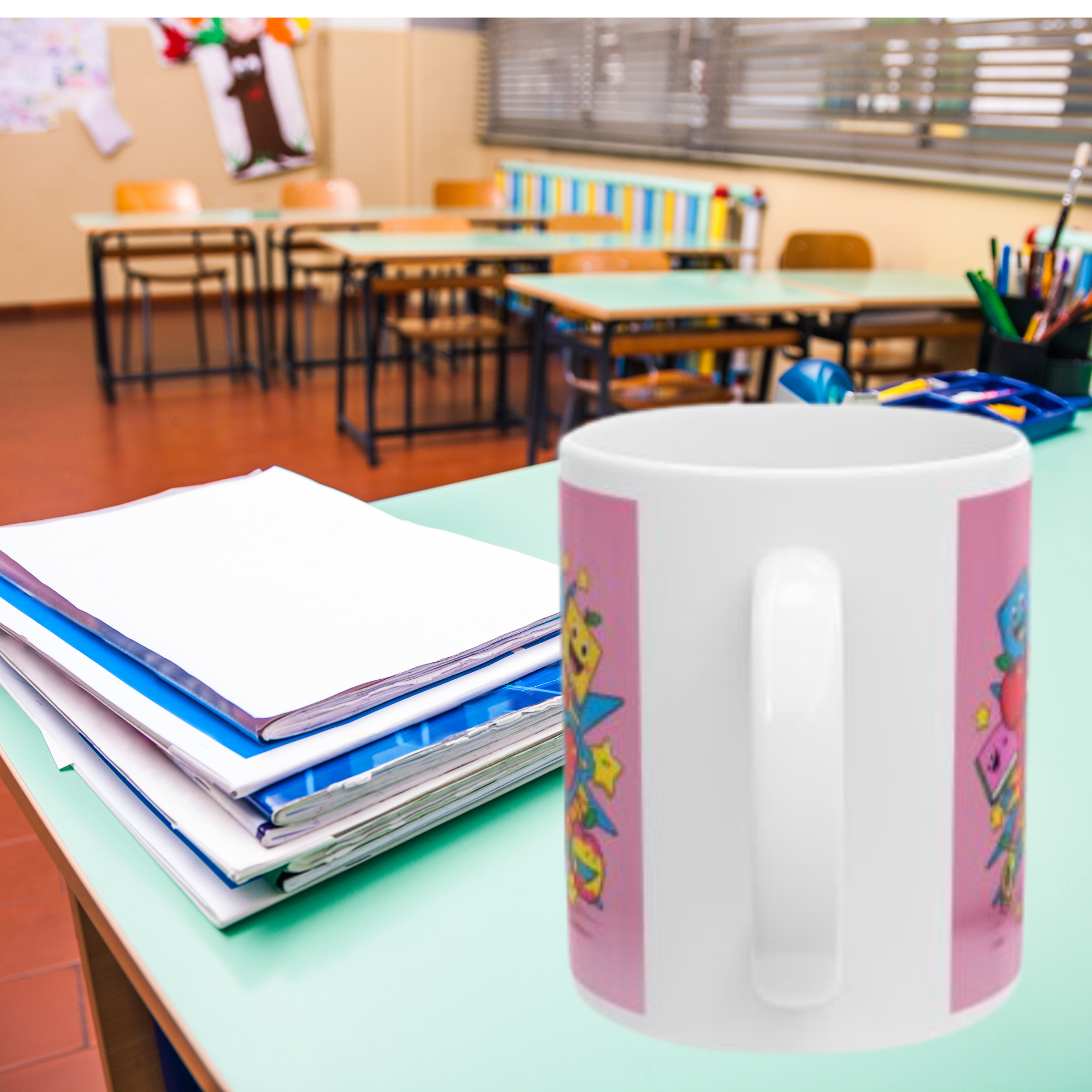 Teaching Is My Superpower Teacher Mug Fun Pink Coffee Cup for Elementary Educators 11oz And 15oz Ceramic Back to School Gift product thumbnail image