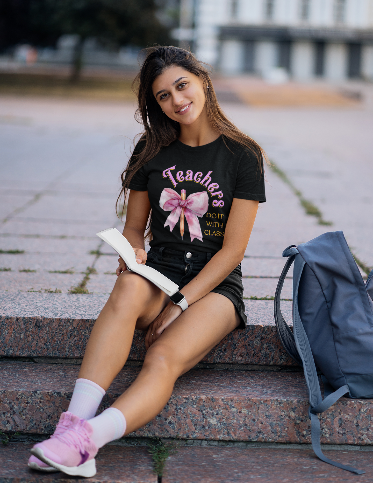 Teachers Do It with Class T-Shirt, Coquette Bow Teacher Shirt, Educator Apparel, Back to School Shirt, Cute Teacher Outfit, Cute Teacher Tee product thumbnail image
