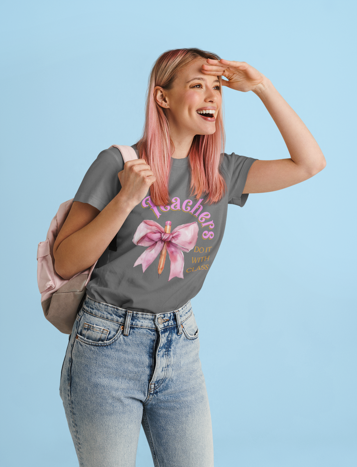 Teachers Do It with Class T-Shirt, Coquette Bow Teacher Shirt, Educator Apparel, Back to School Shirt, Cute Teacher Outfit, Cute Teacher Tee product thumbnail image