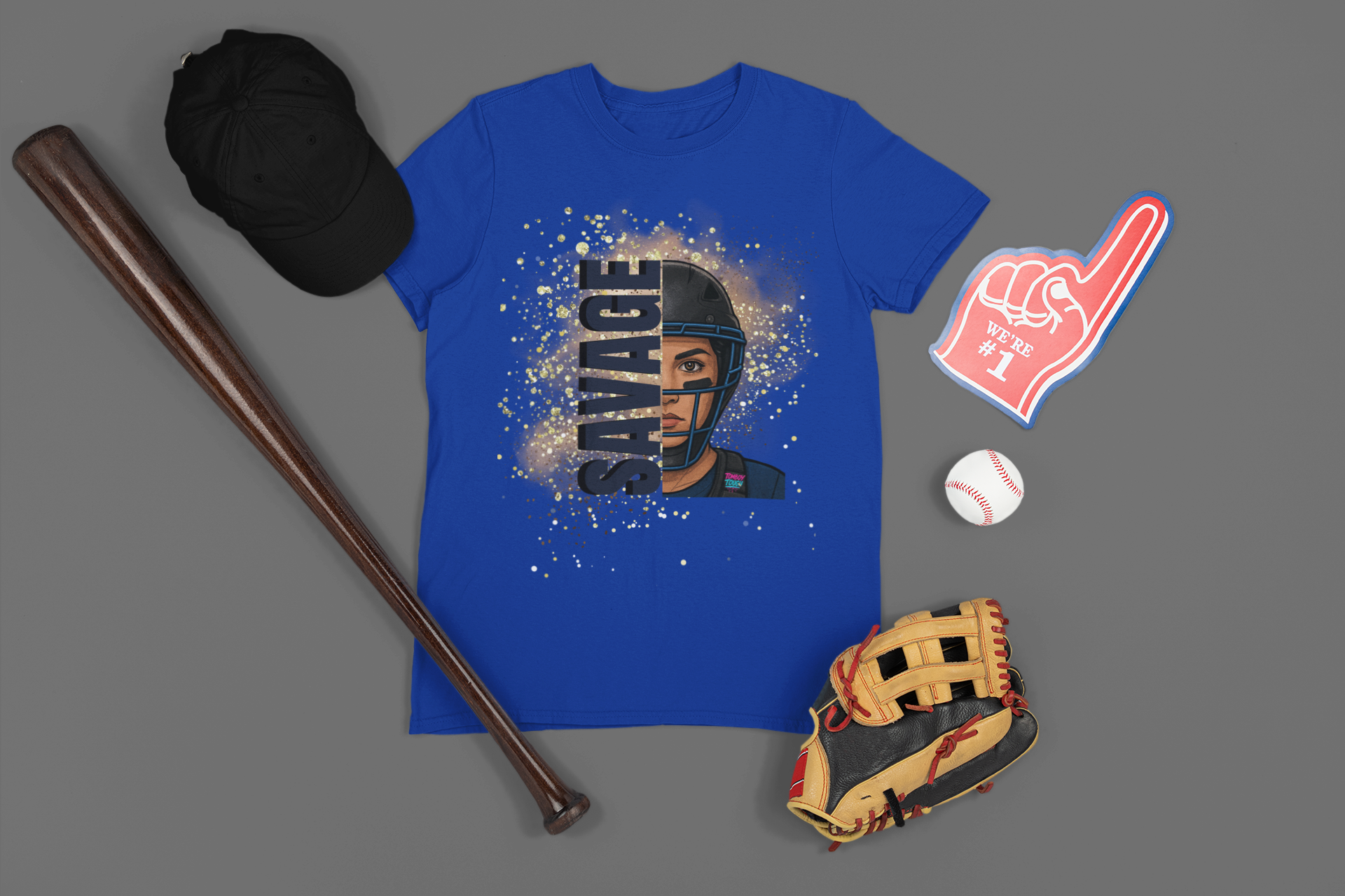 Savage Softball Catcher Cotton Tee - Bold Graphic Tee, Tomboy Tough, Softball Gifts, Catcher's T-Shirt product thumbnail image Savage Softball Catcher Cotton Tee - Bold Graphic Tee, Tomboy Tough, Softball Gifts, Catcher's T-Shirt product thumbnail image
