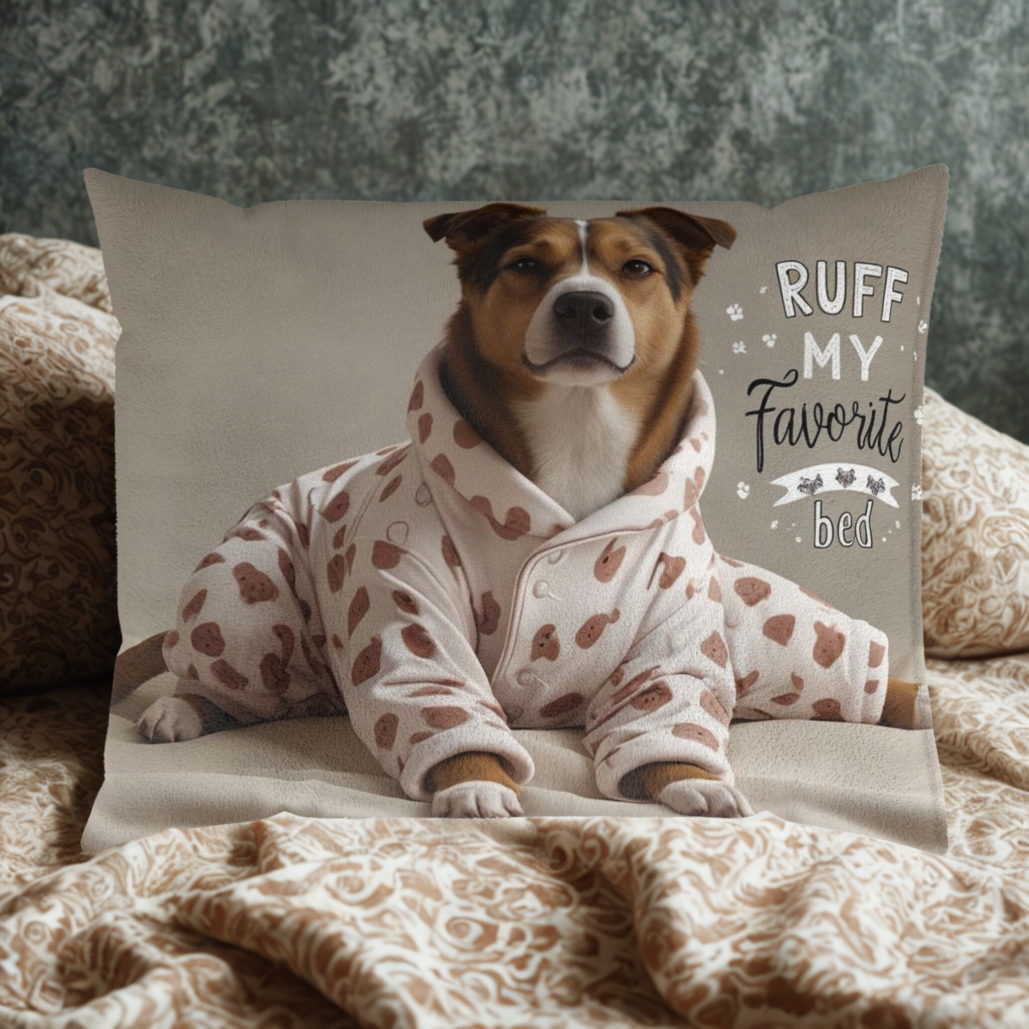 Cozy Pet Bed for Dogs, Comfortable Dog Pillow, Cute Canine Bedding, Pet Accessories, RUFF MY FAVORITE BED Cozy Pet Bed for Dogs, Comfortable Dog Pillow, Cute Canine Bedding, Pet Accessories, RUFF MY FAVORITE BED