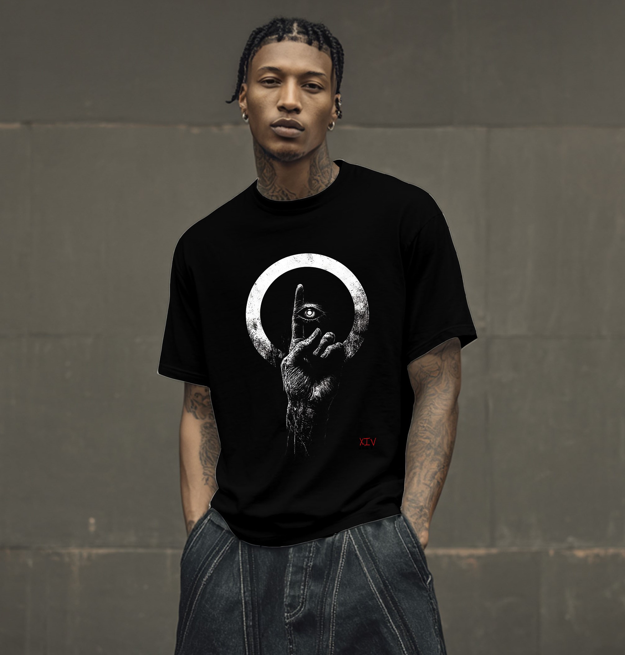 Mystic Eye Moon Hand Tee | Carbon XIV