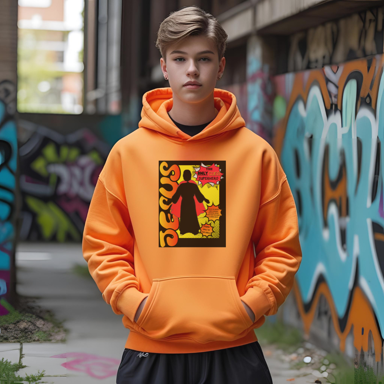 Jesus is The ONLY REAL Superhero Youth/Teen Heavy Blend Hooded Sweatshirt, Perfect for Religious Events, Church Youth Groups, holidays, Cozy Casual Wear Jesus is The ONLY REAL Superhero Youth/Teen Heavy Blend Hooded Sweatshirt, Perfect for Religious Events, Church Youth Groups, holidays, Cozy Casual Wear