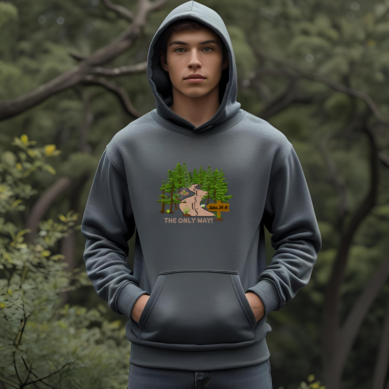 Jesus is The ONLY WAY Youth/Teen Hoodie - The Only Way! Perfect for Outdoor Adventures, Gifts, Camping, Family Outings, Cozy Casual Wear Jesus is The ONLY WAY Youth/Teen Hoodie - The Only Way! Perfect for Outdoor Adventures, Gifts, Camping, Family Outings, Cozy Casual Wear