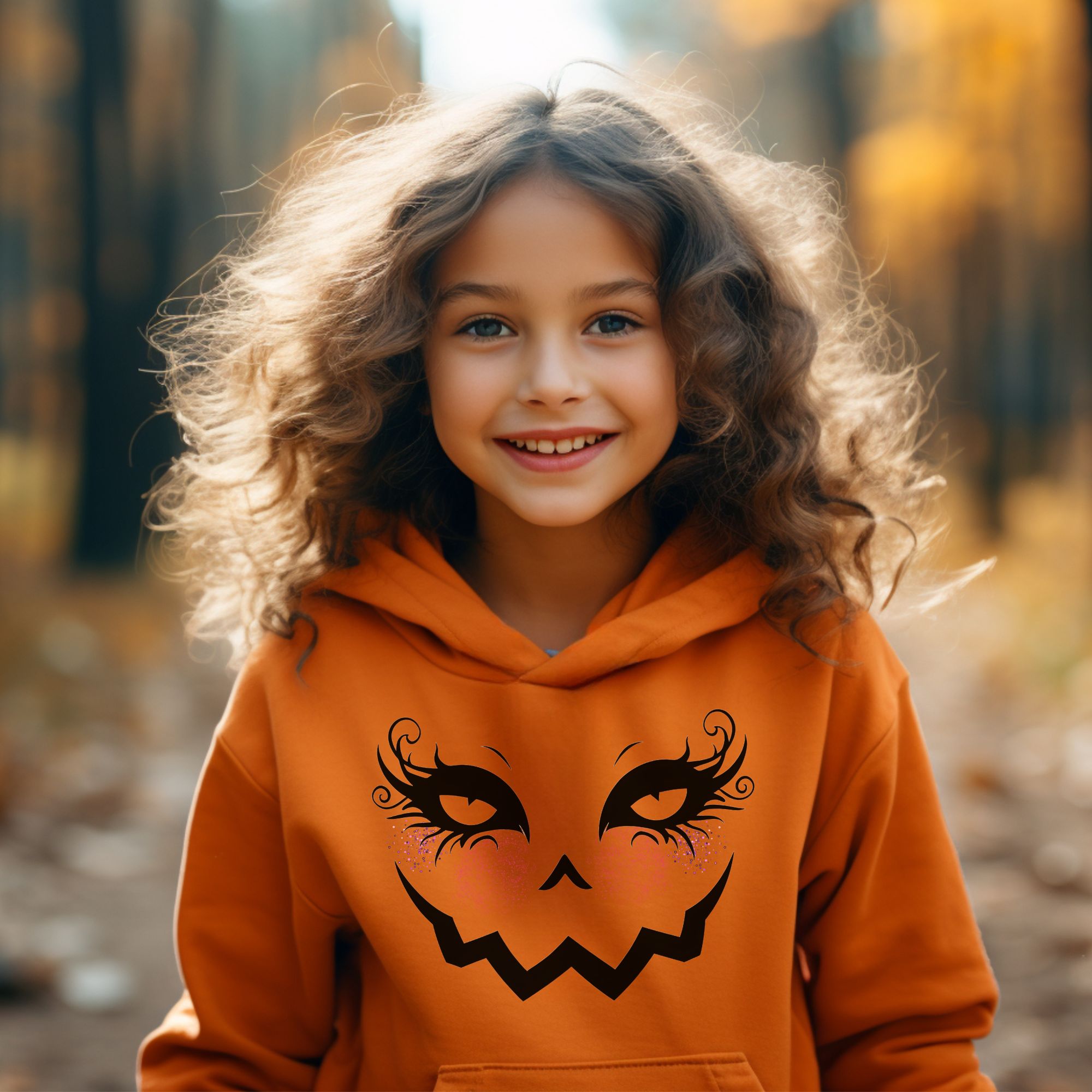 Kids Hoodie - Cute Pumpkin Face Halloween Sweatshirt Kids Hoodie - Cute Pumpkin Face Halloween Sweatshirt