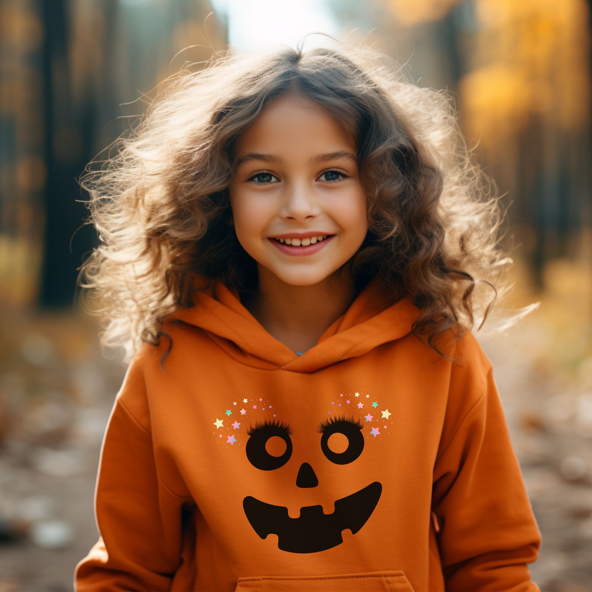 Starry-Eyed Pumpkin Face Hoodie