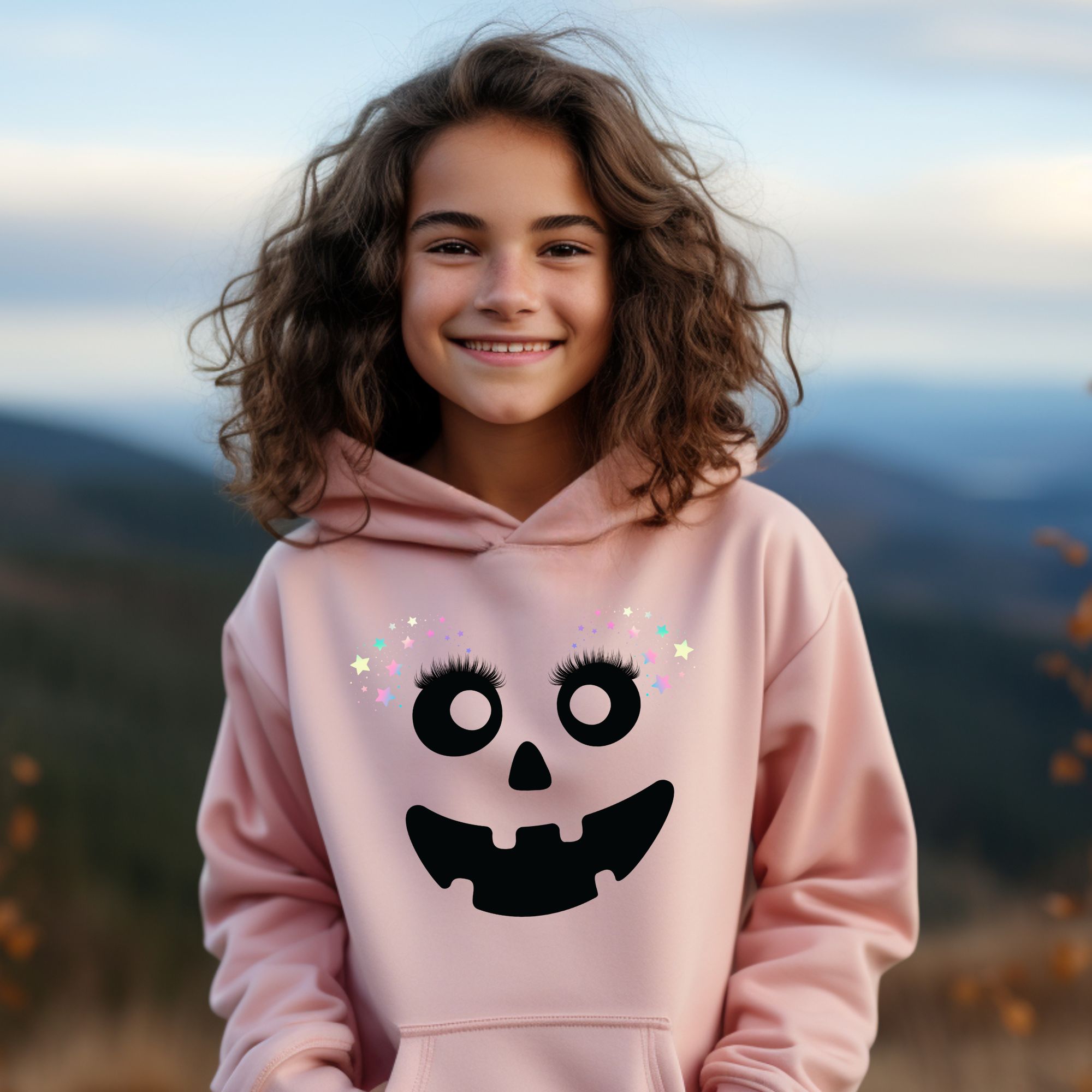 Starry-Eyed Pumpkin Face Hoodie product thumbnail image
