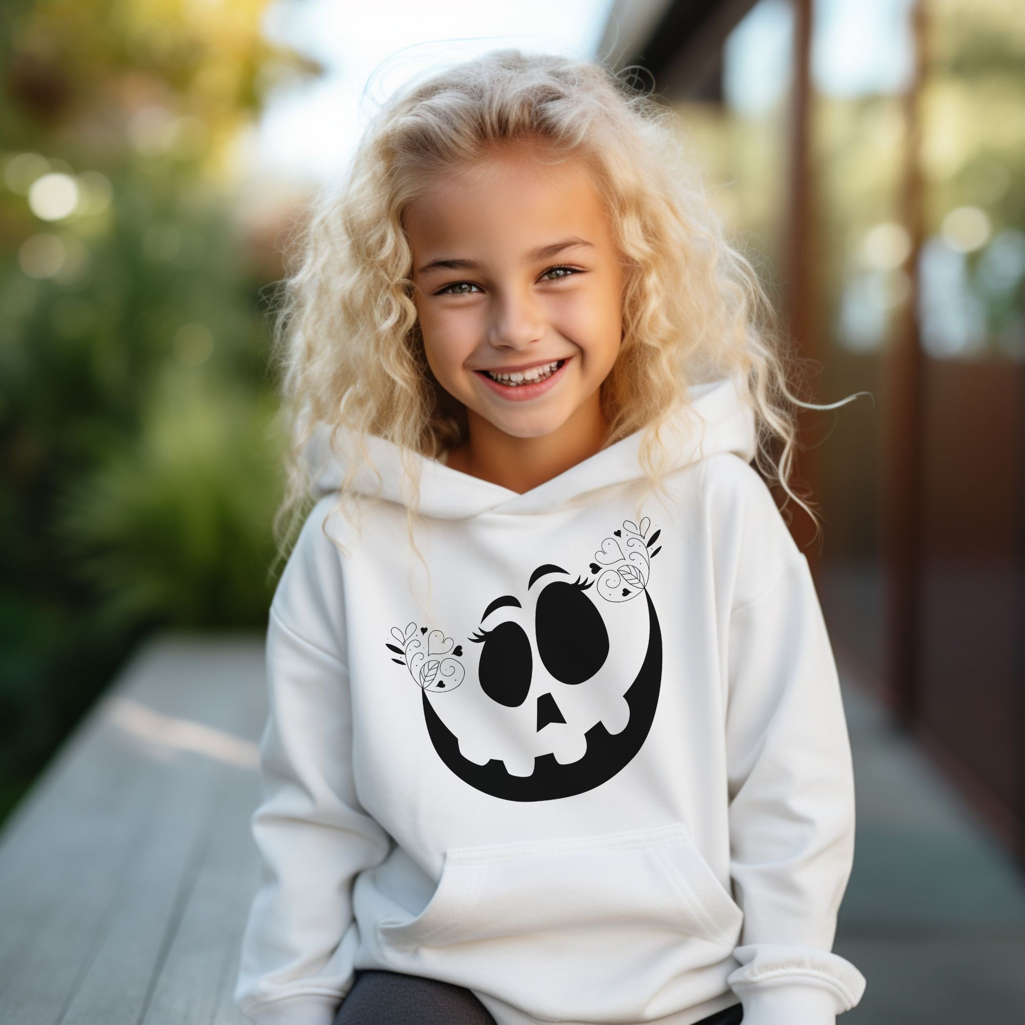 Whimsical Pumpkin Face Hoodie product thumbnail image