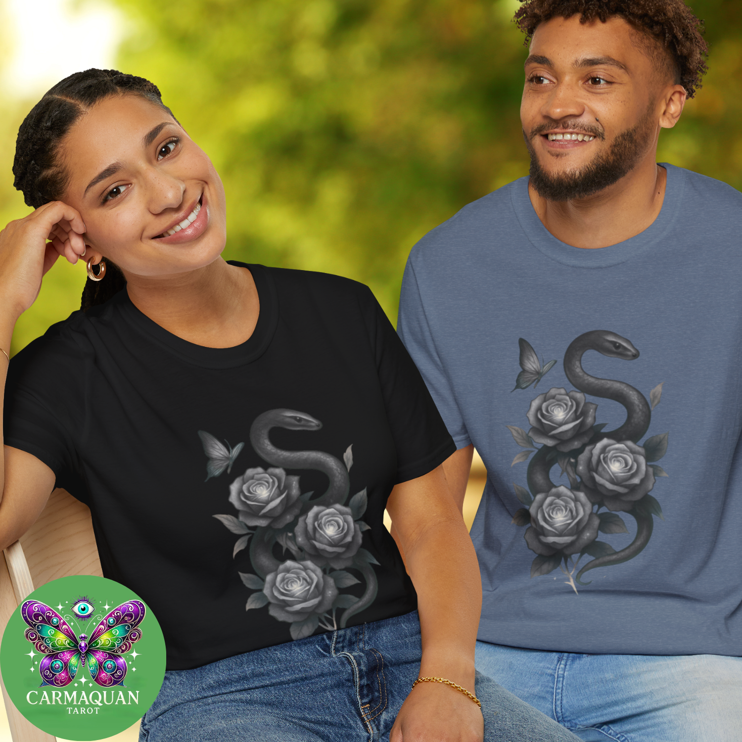 Edgy Black Rose Snake T-Shirt, for Art Lovers | Soft, Stylish & Unique Unisex Tee | Festival Fit or Chill Vibe | Witchy Streetwear Magic product thumbnail image Edgy Black Rose Snake T-Shirt, for Art Lovers | Soft, Stylish & Unique Unisex Tee | Festival Fit or Chill Vibe | Witchy Streetwear Magic product thumbnail image