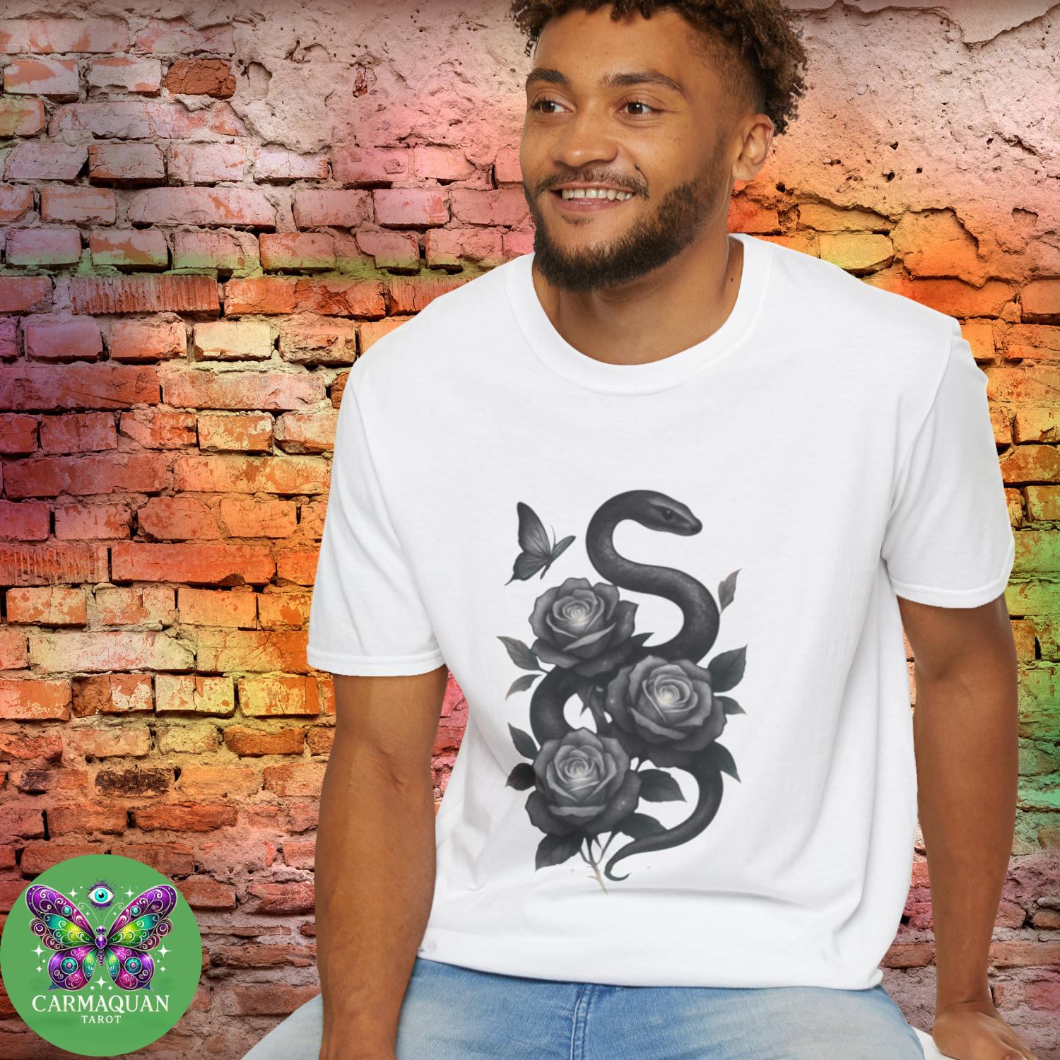 Edgy Black Rose Snake T-Shirt, for Art Lovers | Soft, Stylish & Unique Unisex Tee | Festival Fit or Chill Vibe | Witchy Streetwear Magic product thumbnail image Edgy Black Rose Snake T-Shirt, for Art Lovers | Soft, Stylish & Unique Unisex Tee | Festival Fit or Chill Vibe | Witchy Streetwear Magic product thumbnail image