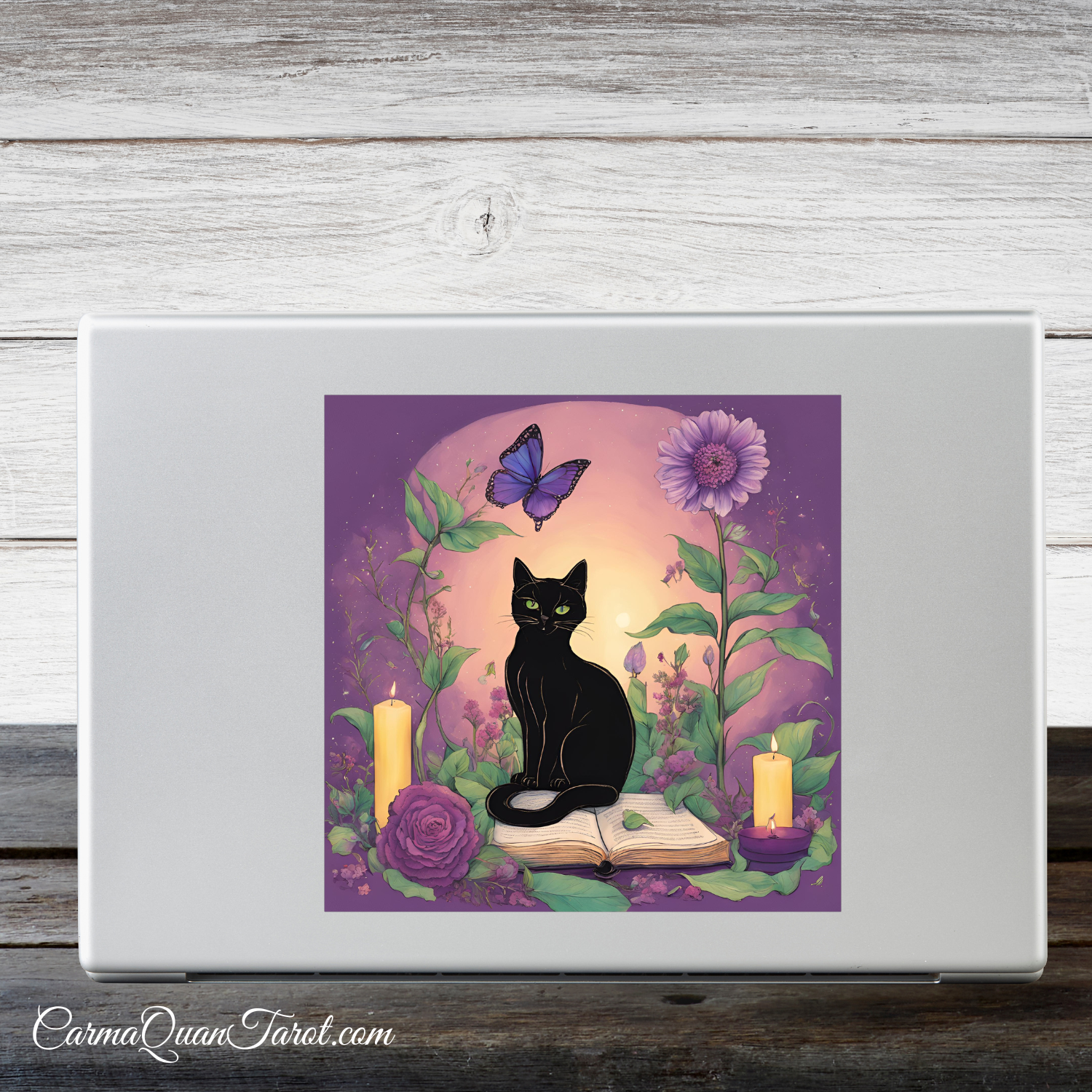 Mischievous Mystical Blacke Cat Witchy Stickers – Cute Gifted Cats w/ Evil Ey, Butterfliez &amp; Charmz – Whimsy for Laptop, Bottle, Journal product thumbnail image