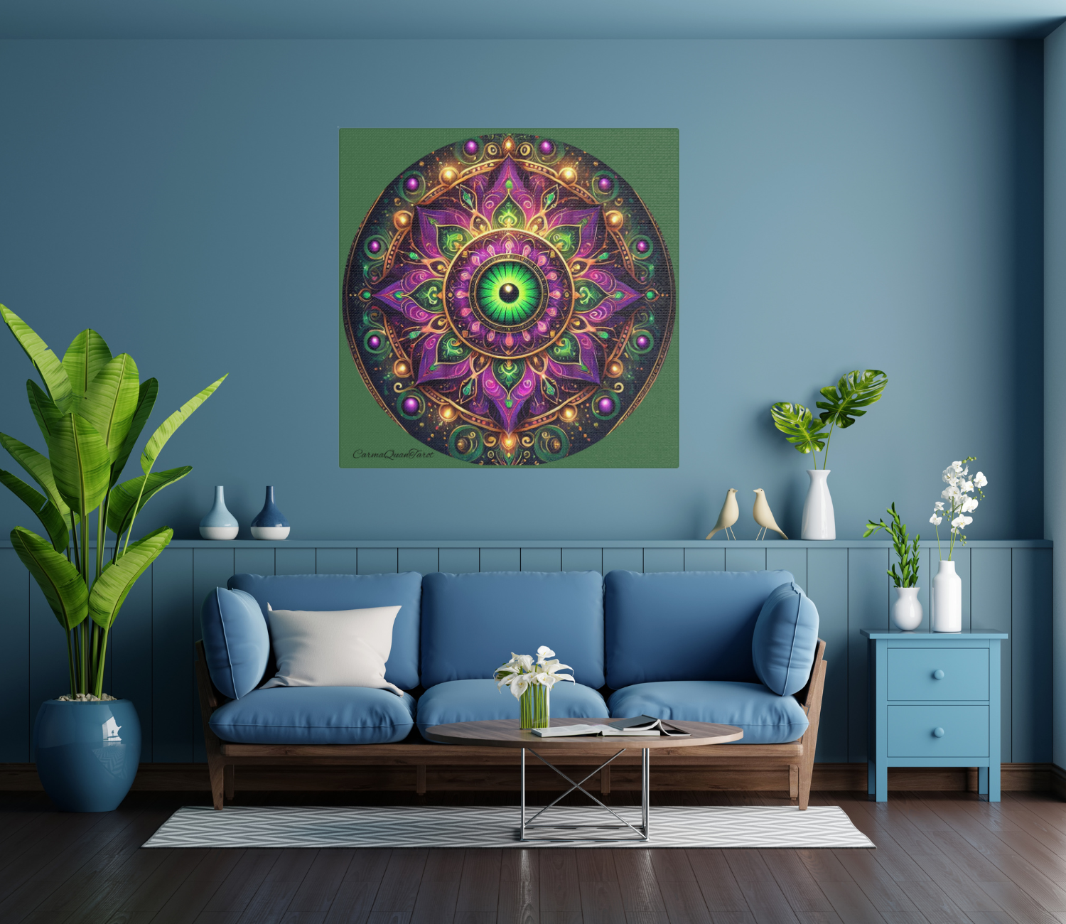 Disguised Evil Eye Mandala Print – Purple & Green Satin Canvas | Dopamine Decor by CarmaQuanTarot product thumbnail image Disguised Evil Eye Mandala Print – Purple & Green Satin Canvas | Dopamine Decor by CarmaQuanTarot product thumbnail image