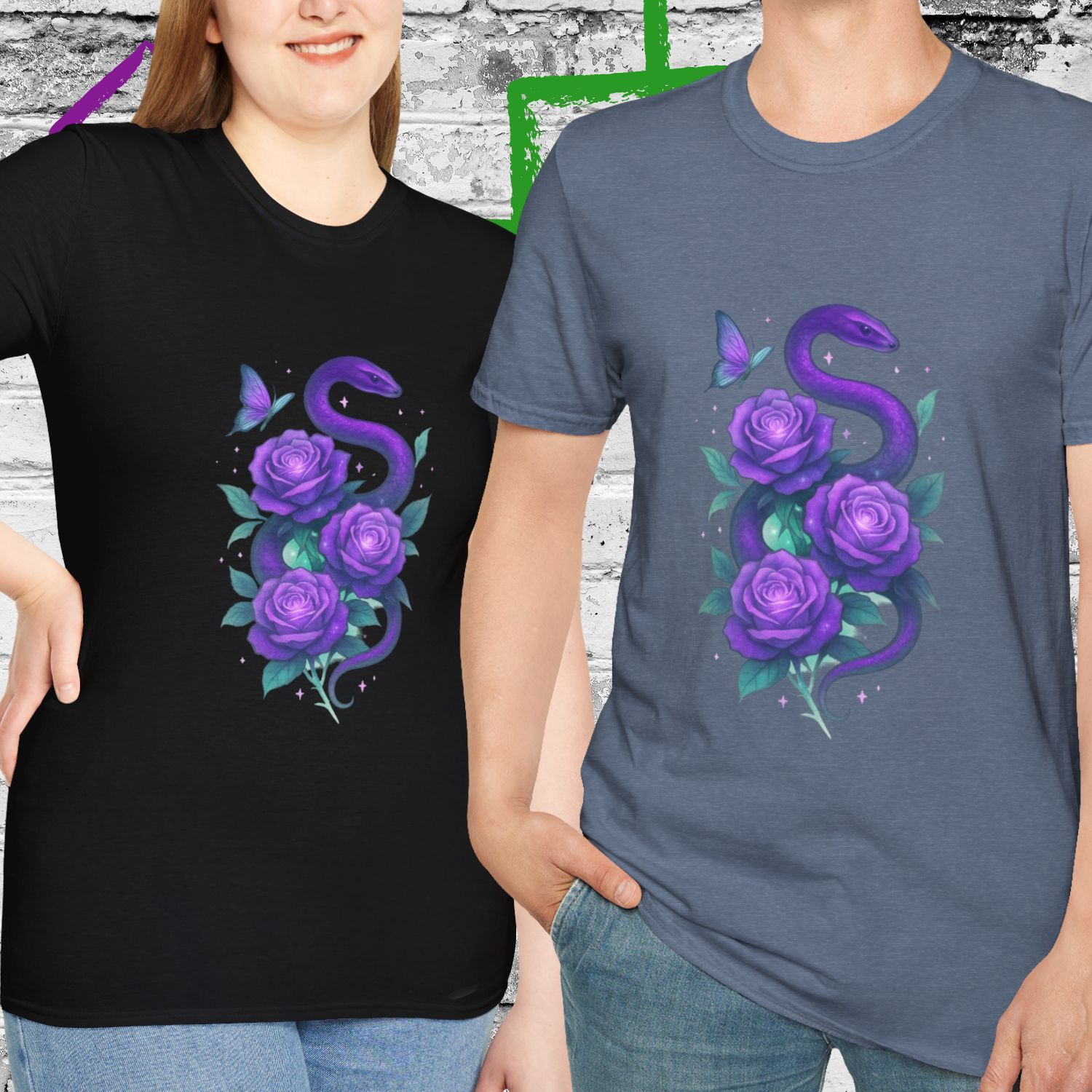Purple Rose Snake T-Shirt for Art Lovers | Soft, Stylish & Unique Unisex Tee | Festival Fit or Chill Vibe | Witchy Streetwear Magic product thumbnail image Purple Rose Snake T-Shirt for Art Lovers | Soft, Stylish & Unique Unisex Tee | Festival Fit or Chill Vibe | Witchy Streetwear Magic product thumbnail image