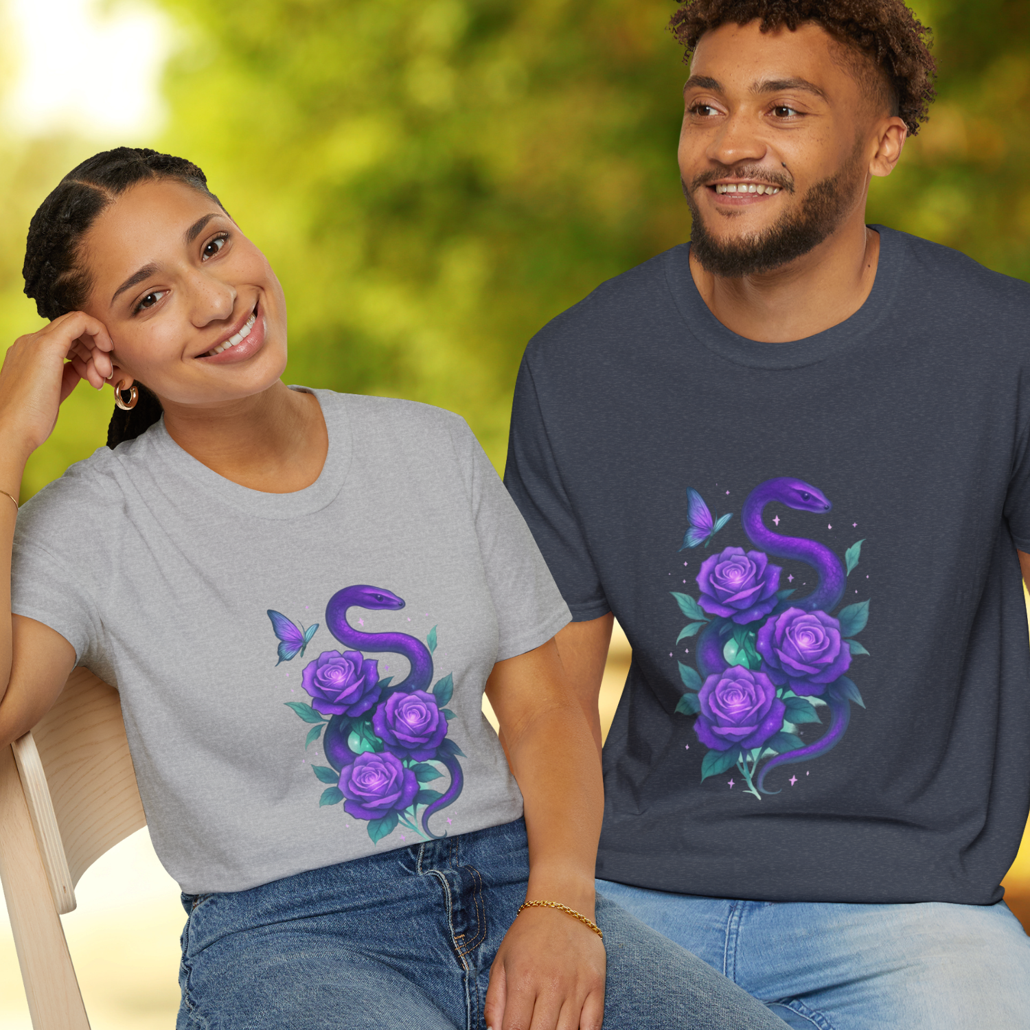 Purple Rose Snake T-Shirt for Art Lovers | Soft, Stylish & Unique Unisex Tee | Festival Fit or Chill Vibe | Witchy Streetwear Magic product thumbnail image Purple Rose Snake T-Shirt for Art Lovers | Soft, Stylish & Unique Unisex Tee | Festival Fit or Chill Vibe | Witchy Streetwear Magic product thumbnail image