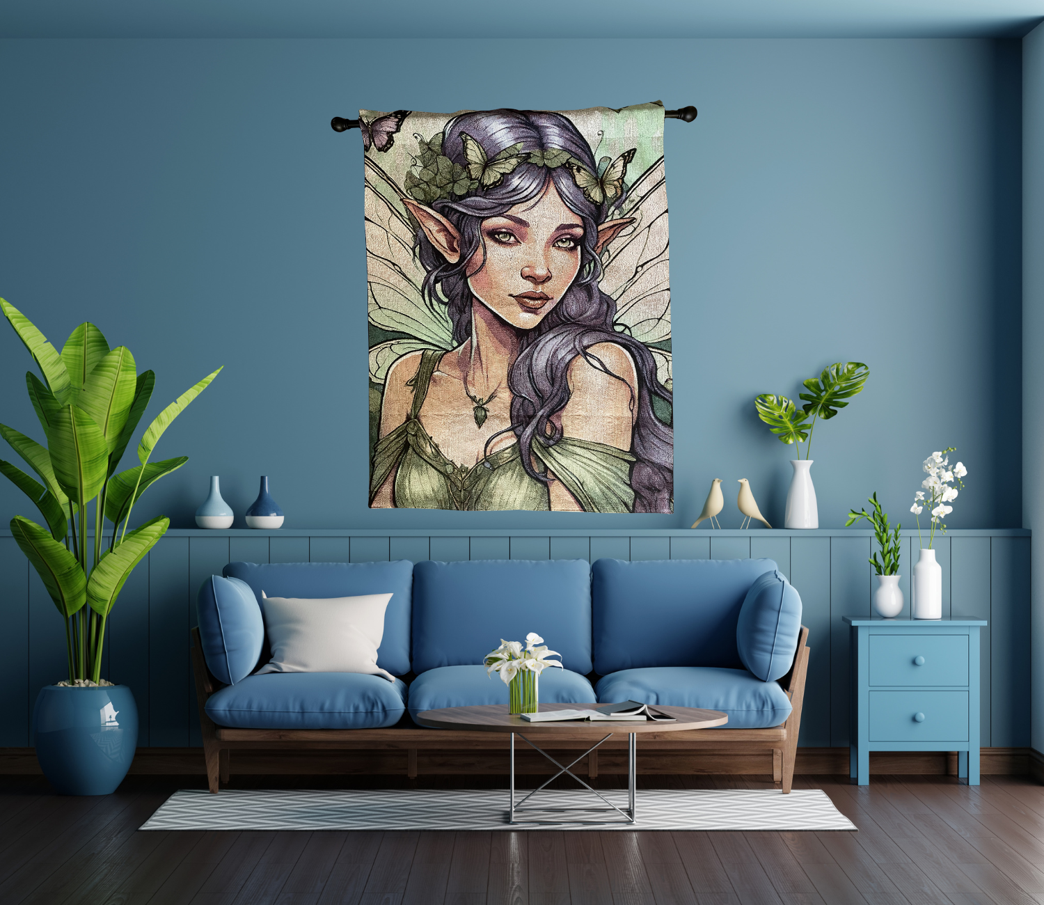 Mystical Fairy Wall Tapestry - Enchanting Home Decor for Spiritual Lovers, Boho Wall Hanging, Fantasy Art for Living Room, Bedroom, and Meditation Spaces by CarmaQuanTarot product thumbnail image