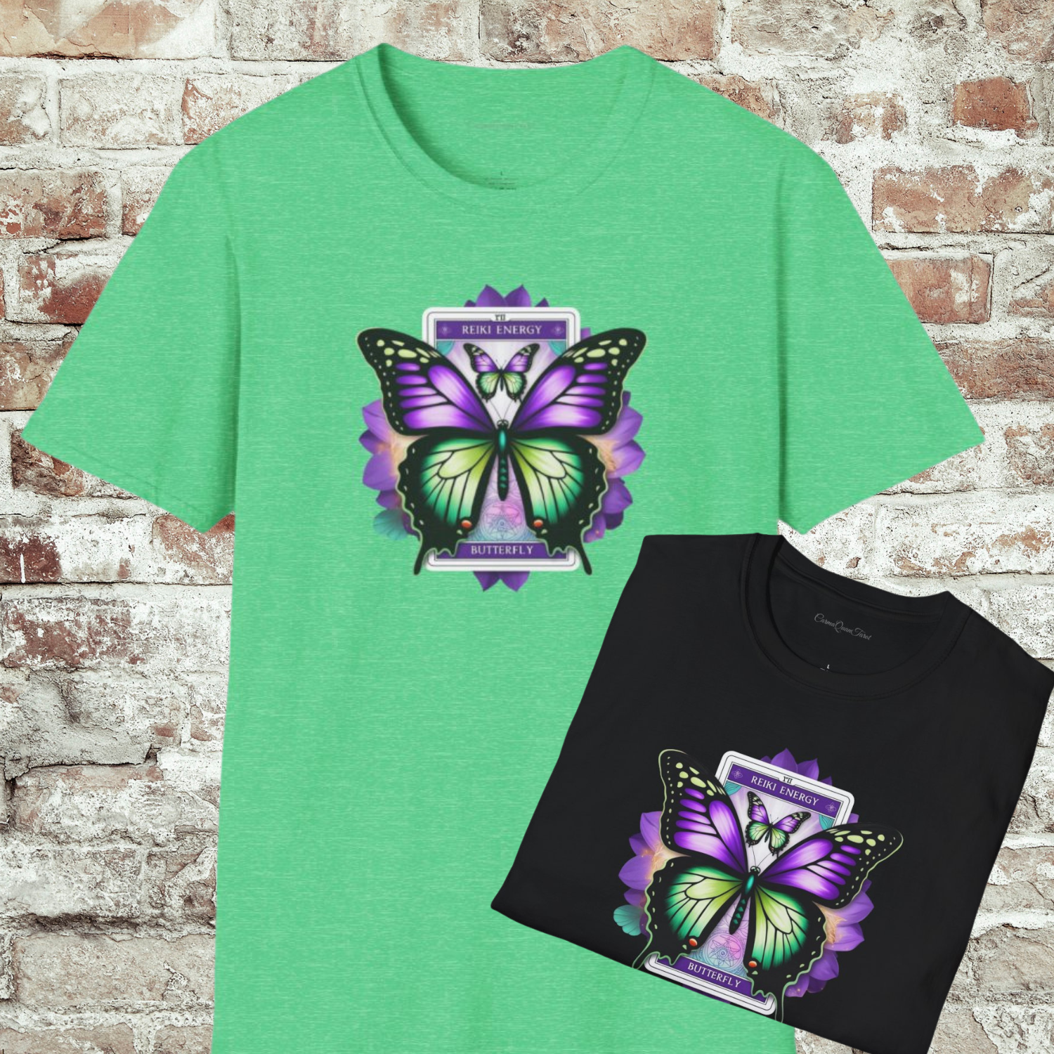 Colorful Reiki Butterfly Tarot T-Shirt – Unisex Boho Tee for Nature Lovers, Festival Fashion & Eco Style product thumbnail image Colorful Reiki Butterfly Tarot T-Shirt – Unisex Boho Tee for Nature Lovers, Festival Fashion & Eco Style product thumbnail image