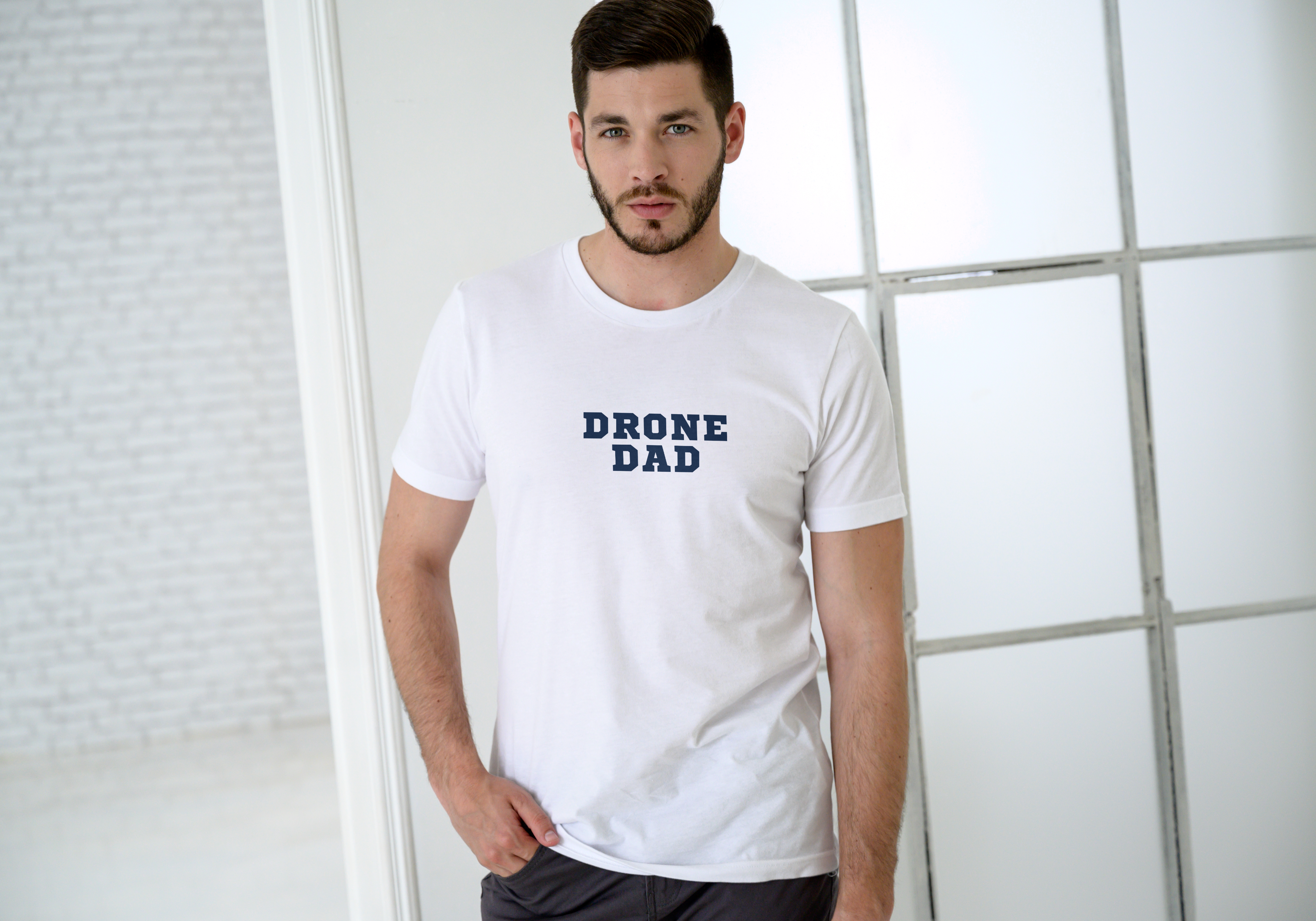 Drone Dad Drone Apparel Unisex Cotton Crew Tee, Casual Wear, Drone Lovers, Gift Idea, Men's Fashion, Trending T-Shirt