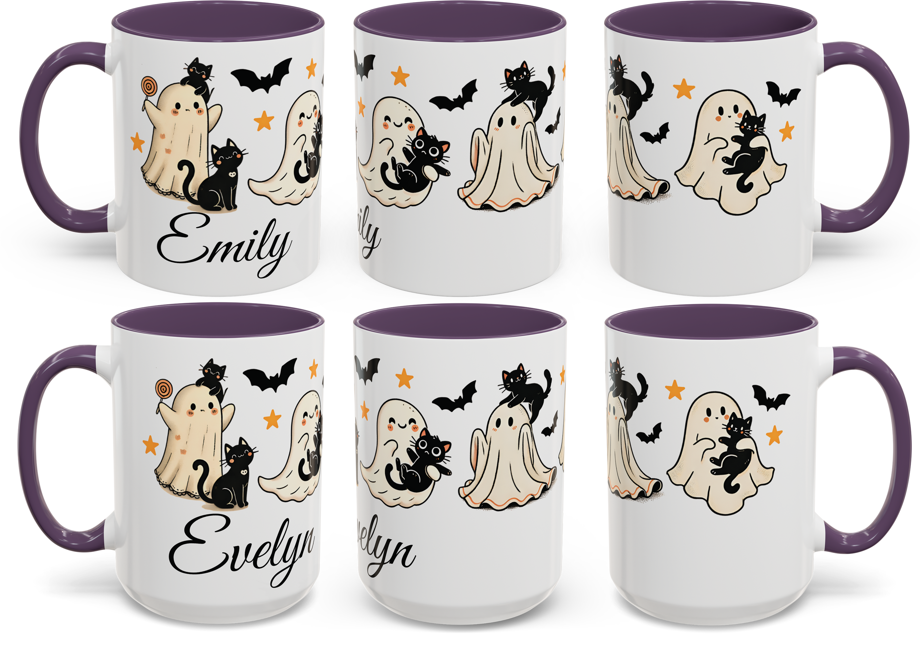 Cute Halloween Ghosts & Cats Coffee Mug | Perfect for Fall, Spooky Season, Witchy Gifts, Cat Lovers, Sipping Hot Drinks product thumbnail image Cute Halloween Ghosts & Cats Coffee Mug | Perfect for Fall, Spooky Season, Witchy Gifts, Cat Lovers, Sipping Hot Drinks product thumbnail image