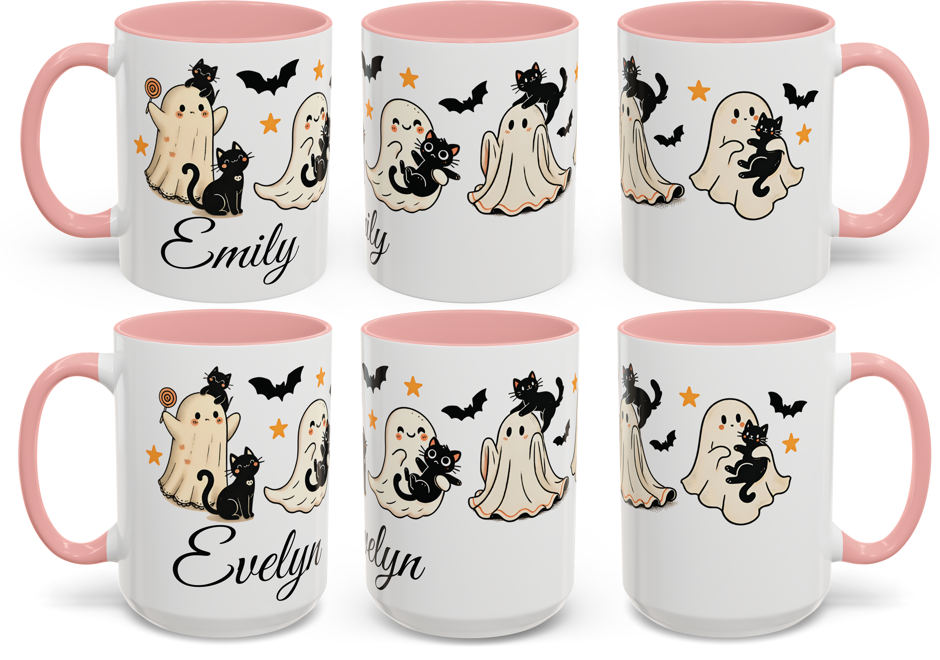 Cute Halloween Ghosts & Cats Coffee Mug | Perfect for Fall, Spooky Season, Witchy Gifts, Cat Lovers, Sipping Hot Drinks product thumbnail image Cute Halloween Ghosts & Cats Coffee Mug | Perfect for Fall, Spooky Season, Witchy Gifts, Cat Lovers, Sipping Hot Drinks product thumbnail image
