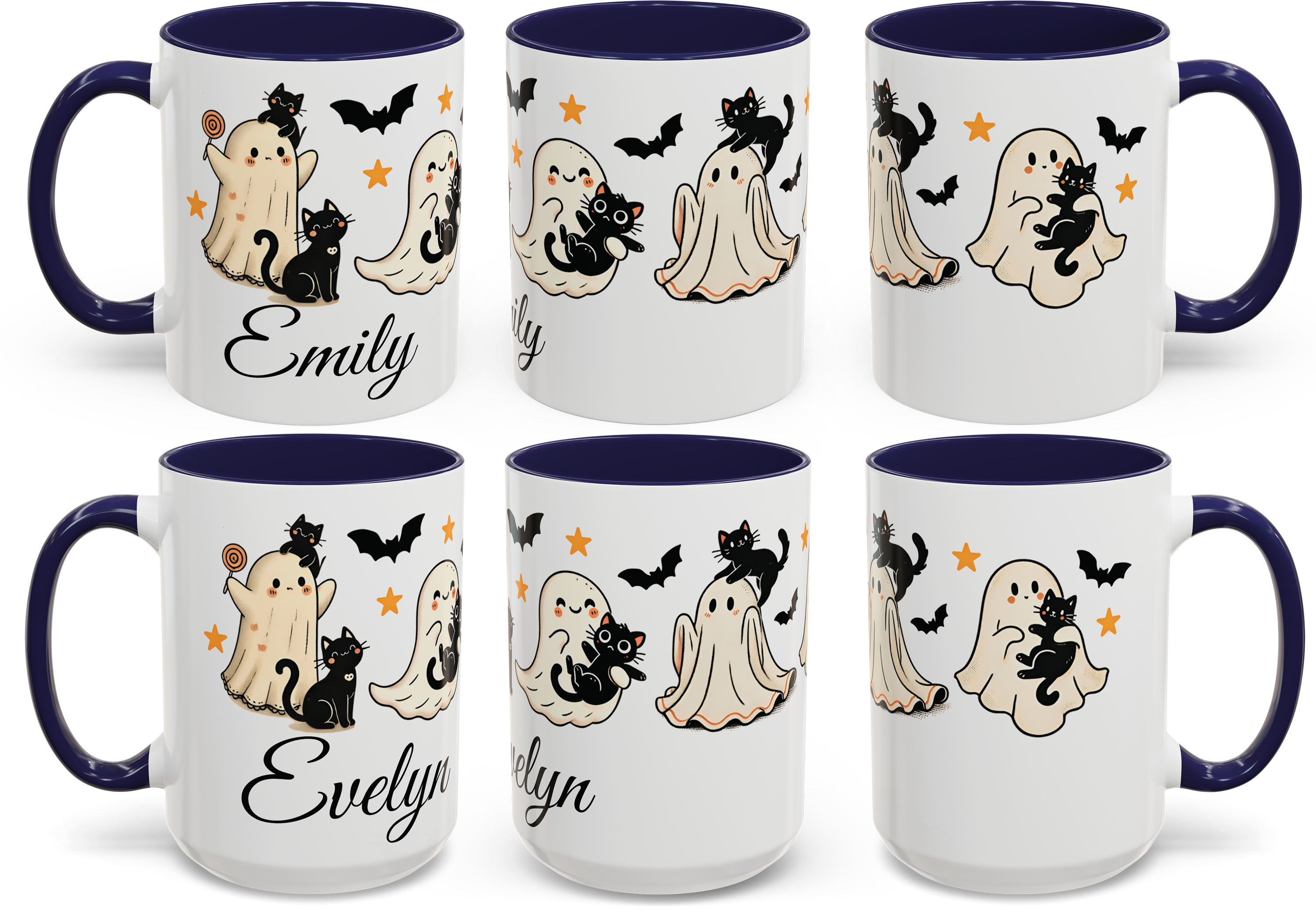Cute Halloween Ghosts & Cats Coffee Mug | Perfect for Fall, Spooky Season, Witchy Gifts, Cat Lovers, Sipping Hot Drinks product thumbnail image Cute Halloween Ghosts & Cats Coffee Mug | Perfect for Fall, Spooky Season, Witchy Gifts, Cat Lovers, Sipping Hot Drinks product thumbnail image