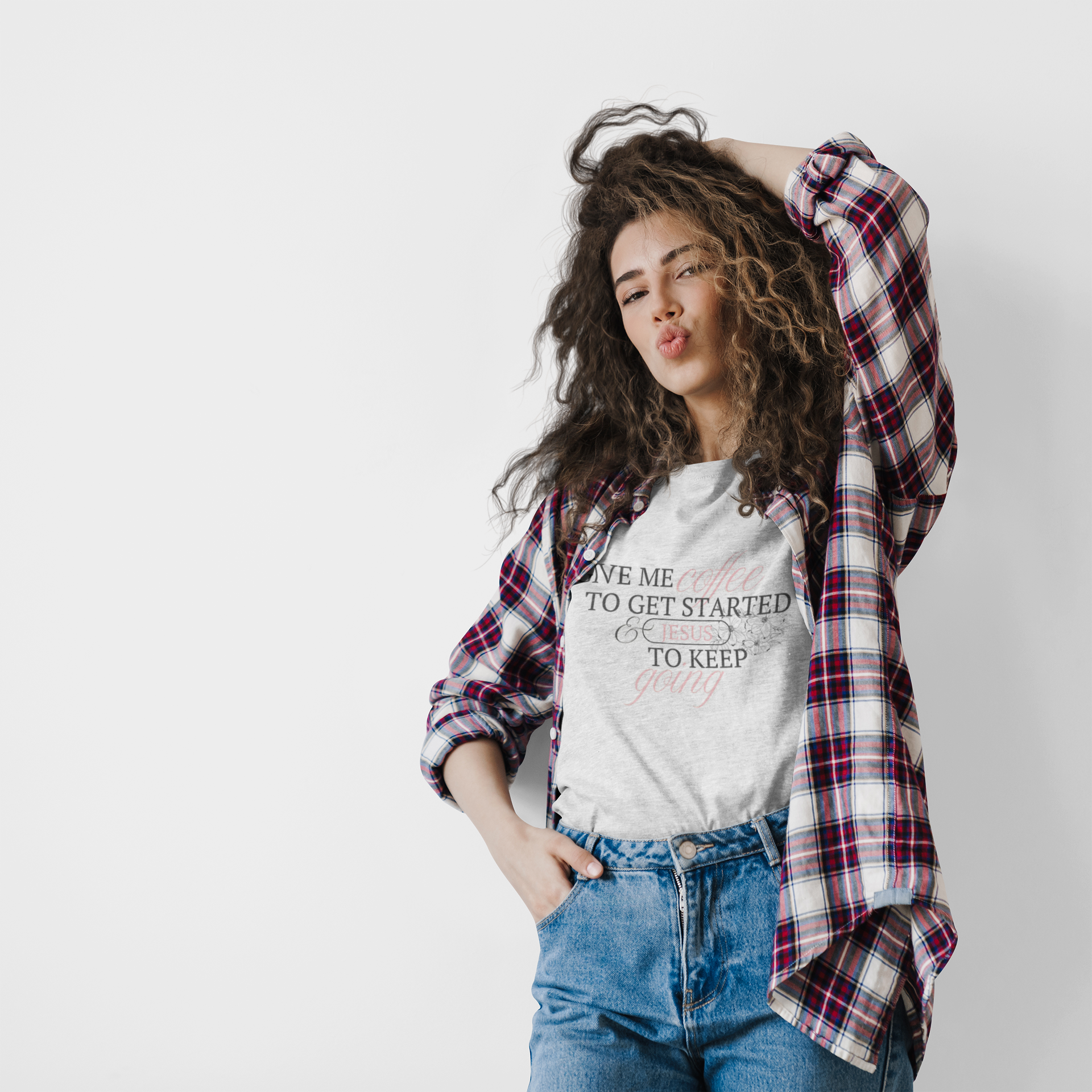 Coffee & Jesus Tee, Inspirational T-Shirt, Christian Apparel, Gift for Her, Faith-Based Top, Casual Wear product thumbnail image Coffee & Jesus Tee, Inspirational T-Shirt, Christian Apparel, Gift for Her, Faith-Based Top, Casual Wear product thumbnail image