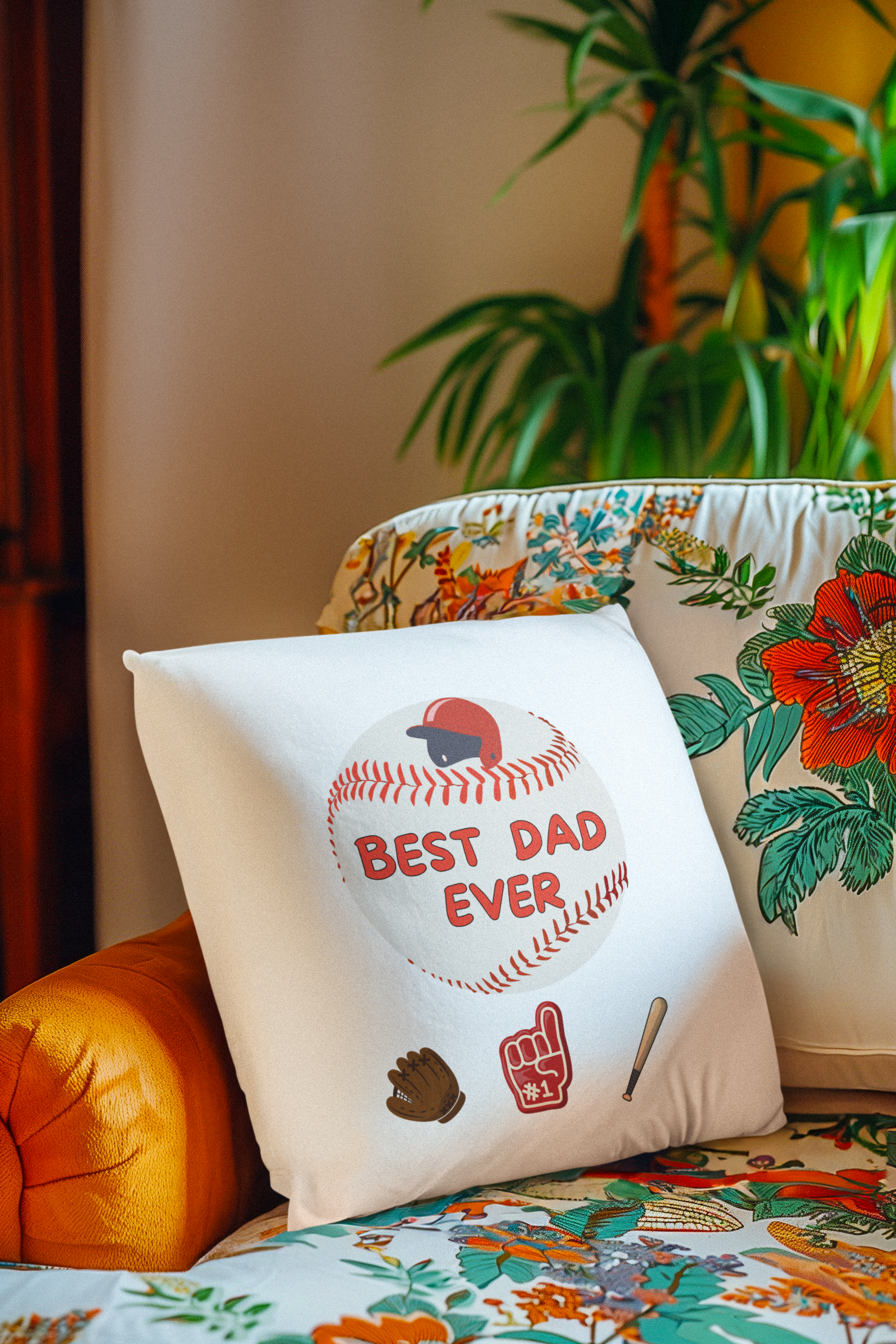 Baseball-Themed Pillow for Dad, Perfect Father's Day Gift, Personalized Home Decor, Dad's Lounge Must-Have, Cozy Cushion product thumbnail image
