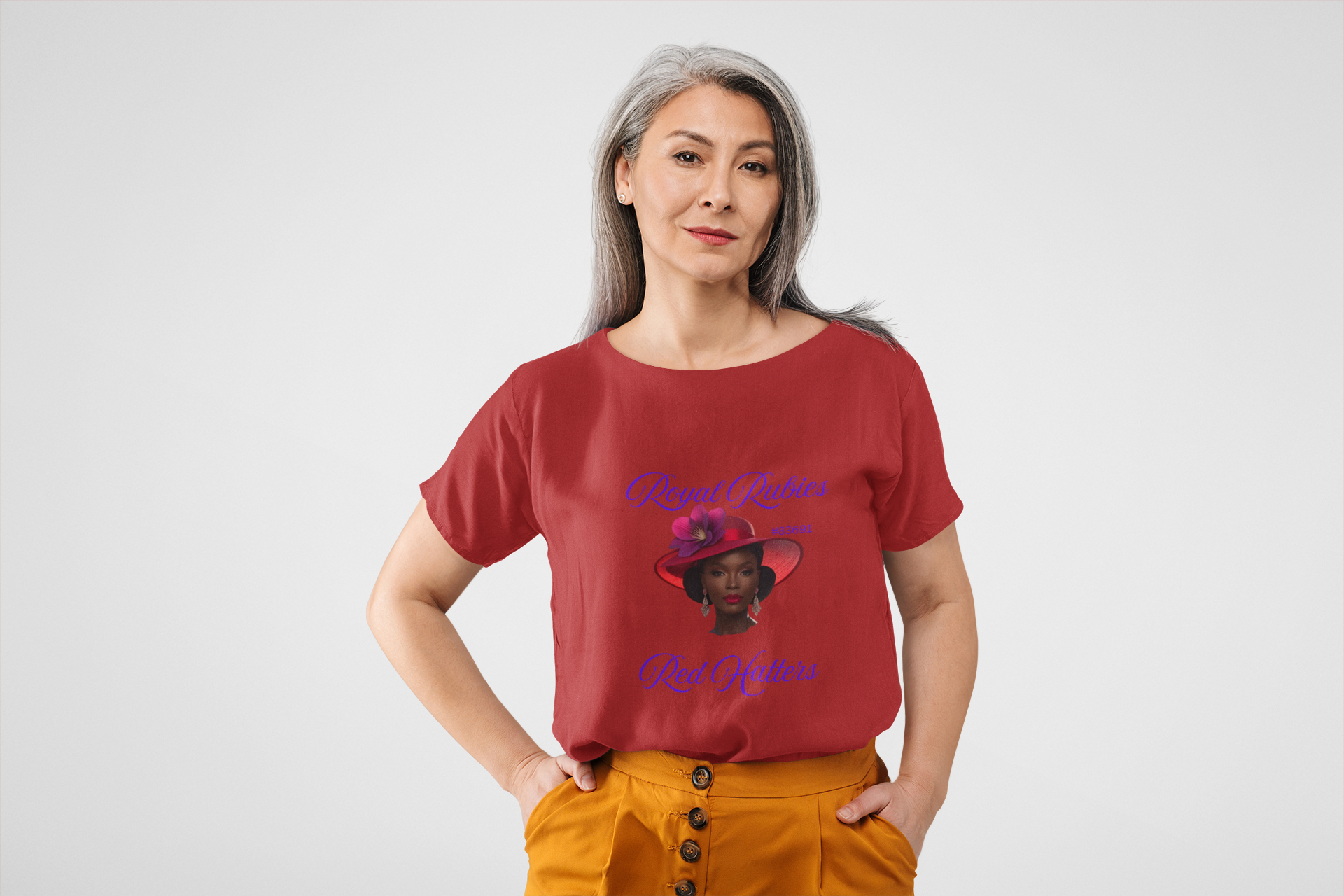 Regal Rubies Red Hat Society Long Sleeve Tee, Comfortable Shirt for Red Hatters, Stylish Gift for Ladies, Unique Fashion Top, Perfect [...] product thumbnail image
