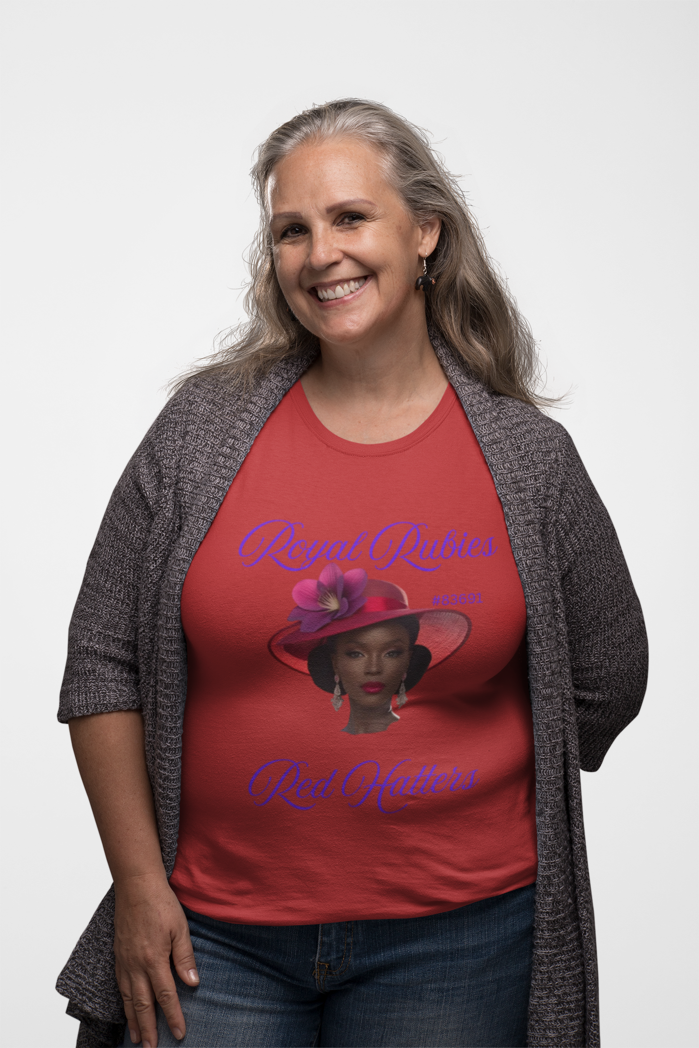 Regal Rubies Red Hat Society Long Sleeve Tee, Comfortable Shirt for Red Hatters, Stylish Gift for Ladies, Unique Fashion Top, Perfect [...] product thumbnail image