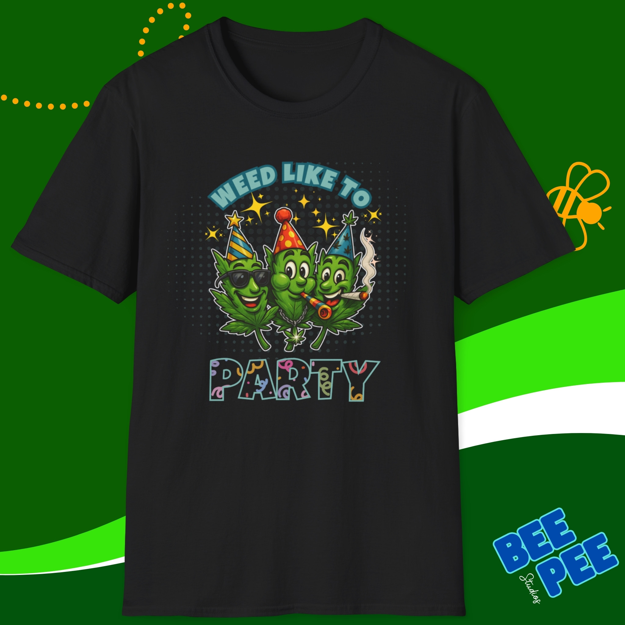 Graphic T-Shirt 'Weed Like to Party' product thumbnail image Graphic T-Shirt 'Weed Like to Party' product thumbnail image