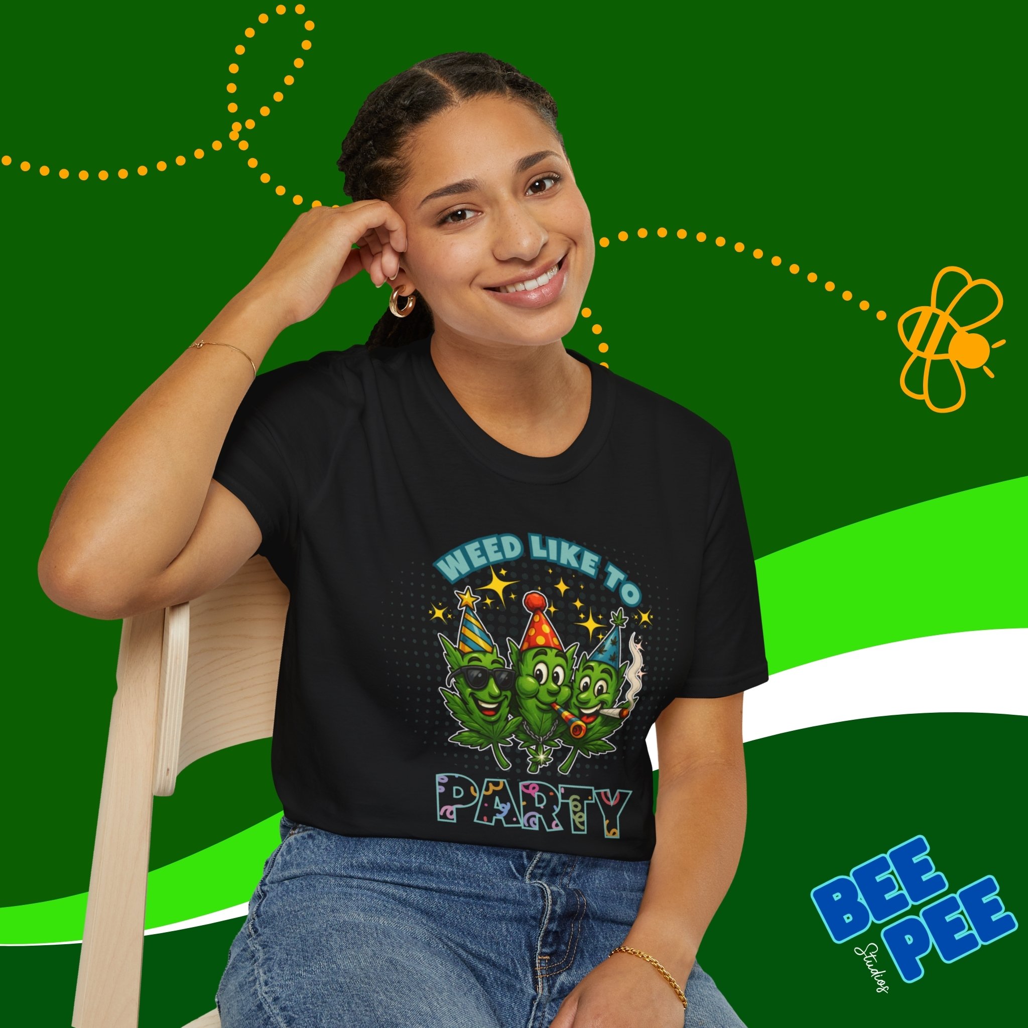 Graphic T-Shirt 'Weed Like to Party' product thumbnail image Graphic T-Shirt 'Weed Like to Party' product thumbnail image