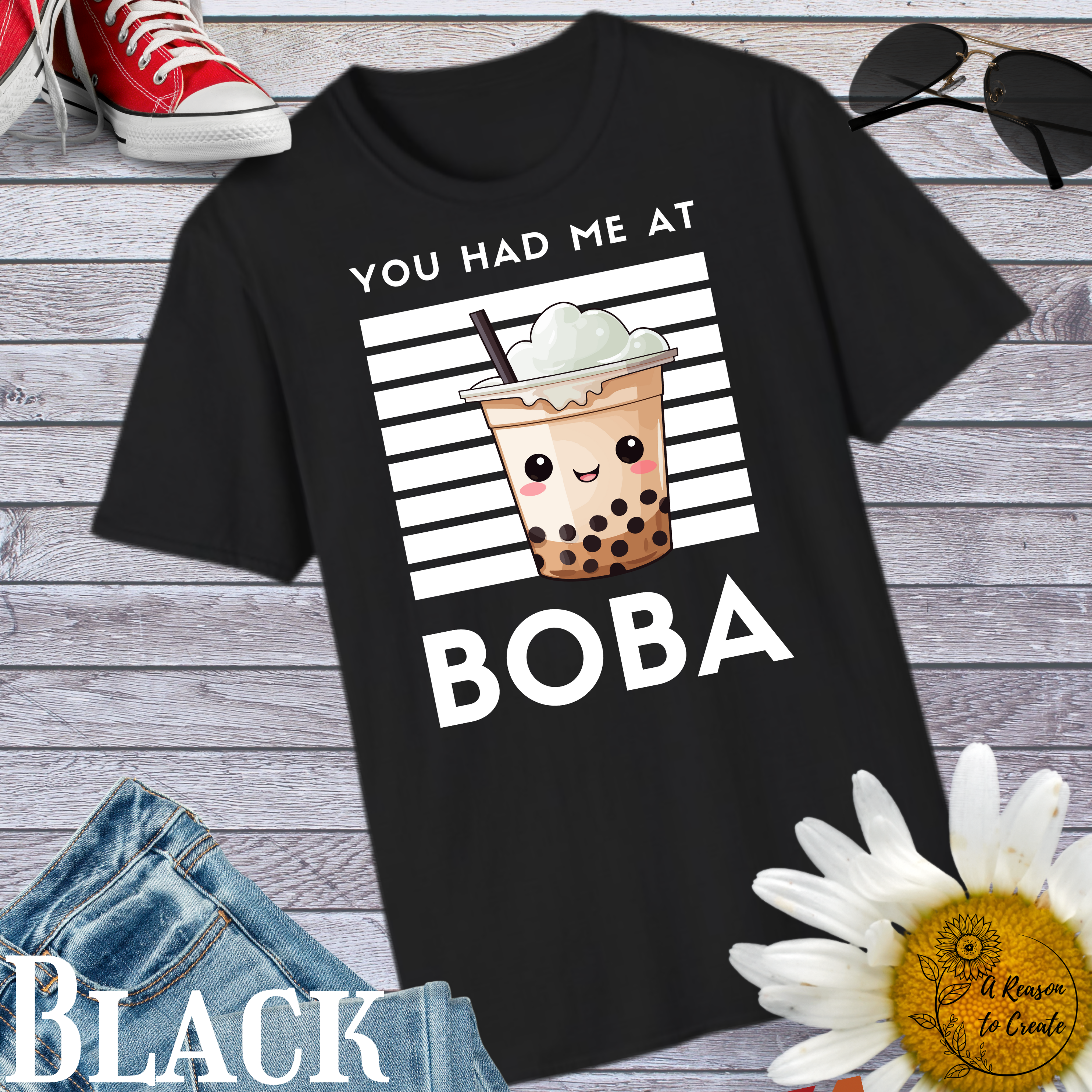 Kawaii Boba Tea T-Shirt | Cute Drink Tee, Unisex Softstyle, Casual Wear, Gift for Tea Lovers, Summer Vibes, Fun Fashion