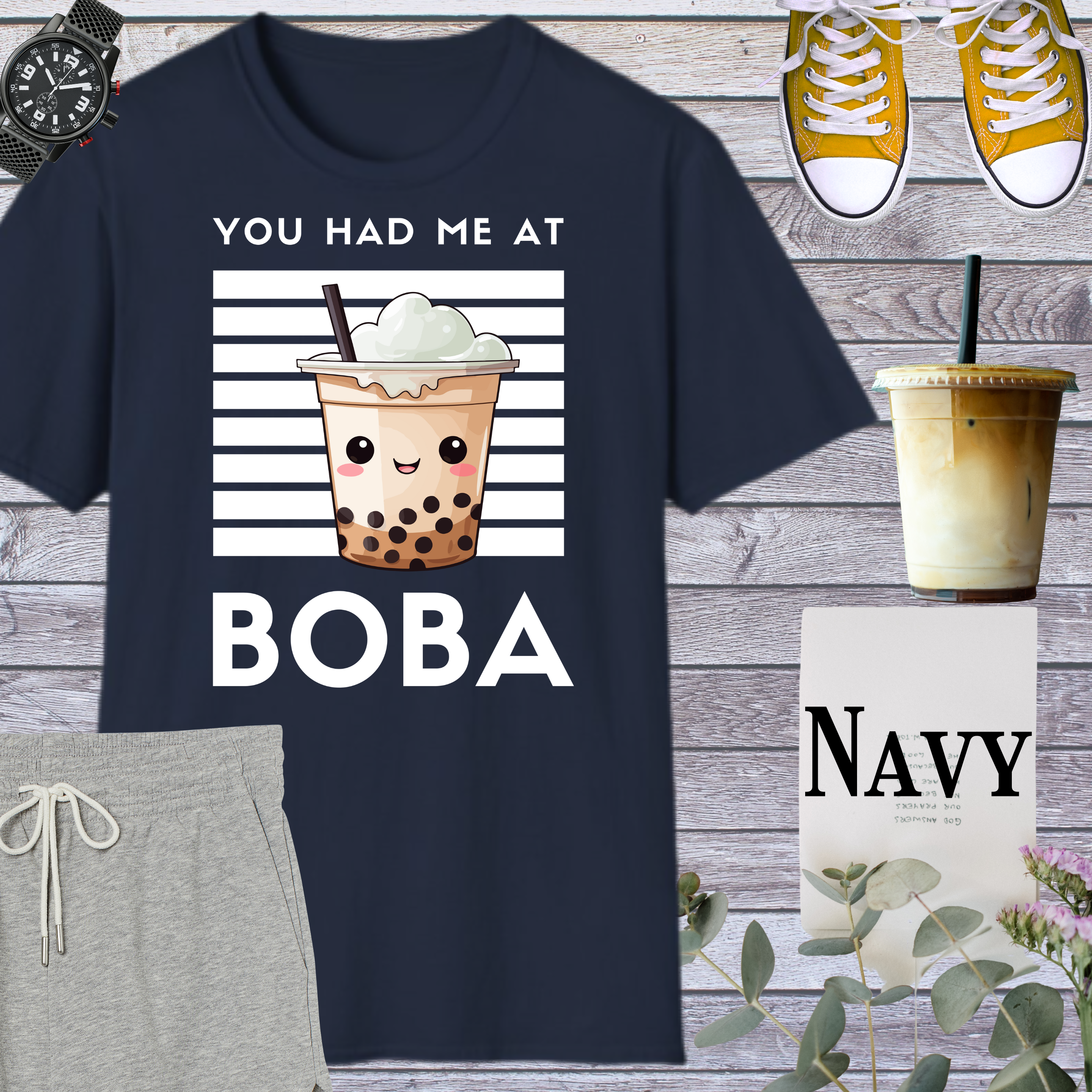 Kawaii Boba Tea T-Shirt | Cute Drink Tee, Unisex Softstyle, Casual Wear, Gift for Tea Lovers, Summer Vibes, Fun Fashion product thumbnail image