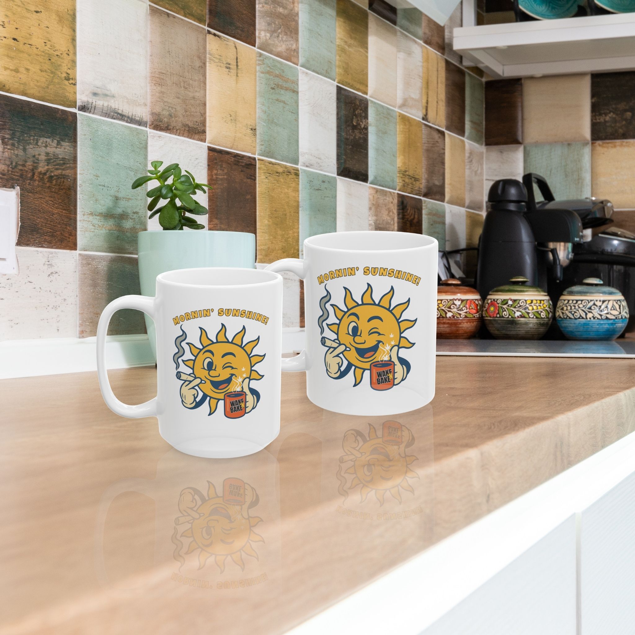 Funny "Mornin' Sunshine" Marijuana Sun Ceramic Mug product thumbnail image Funny "Mornin' Sunshine" Marijuana Sun Ceramic Mug product thumbnail image