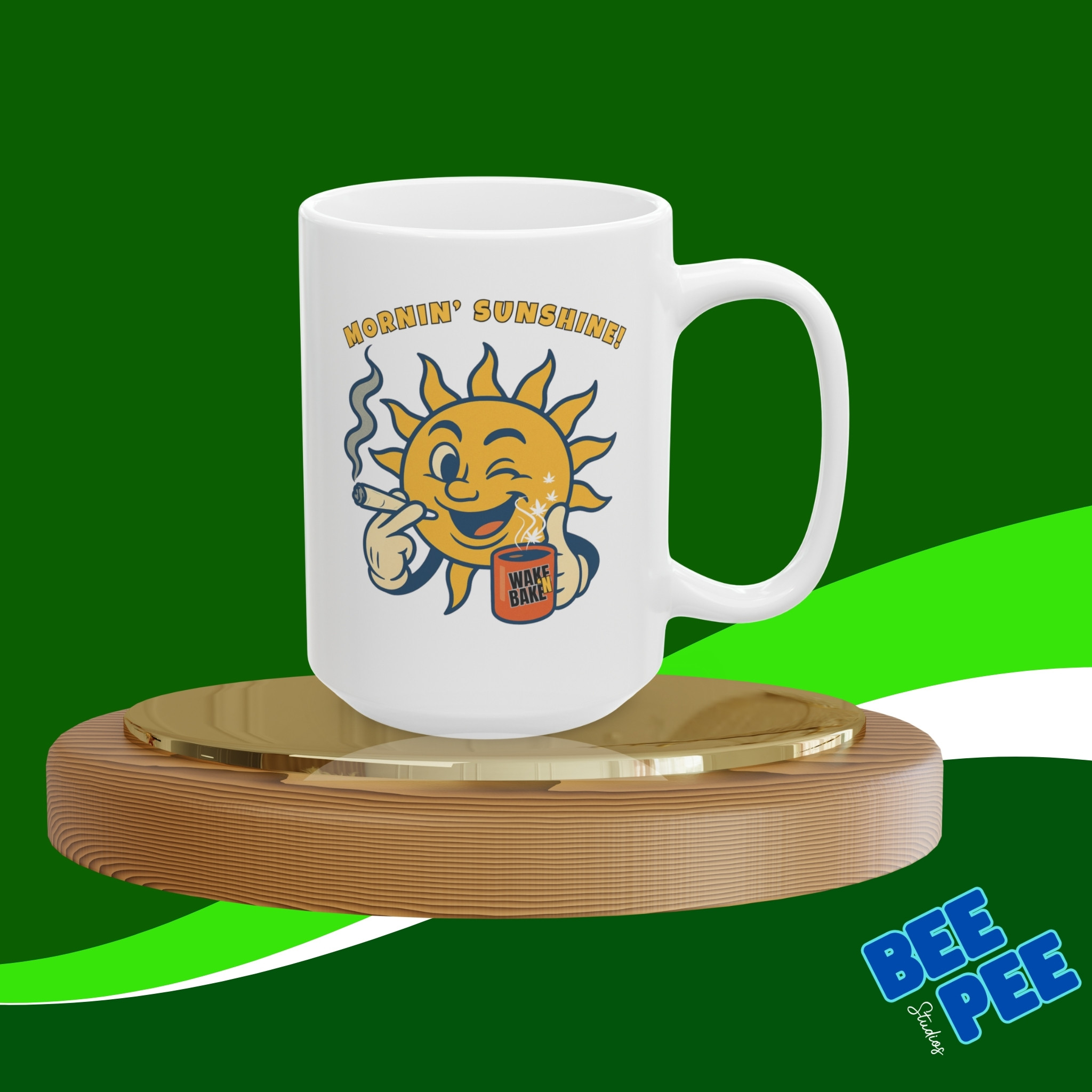 Funny "Mornin' Sunshine" Marijuana Sun Ceramic Mug product thumbnail image Funny "Mornin' Sunshine" Marijuana Sun Ceramic Mug product thumbnail image