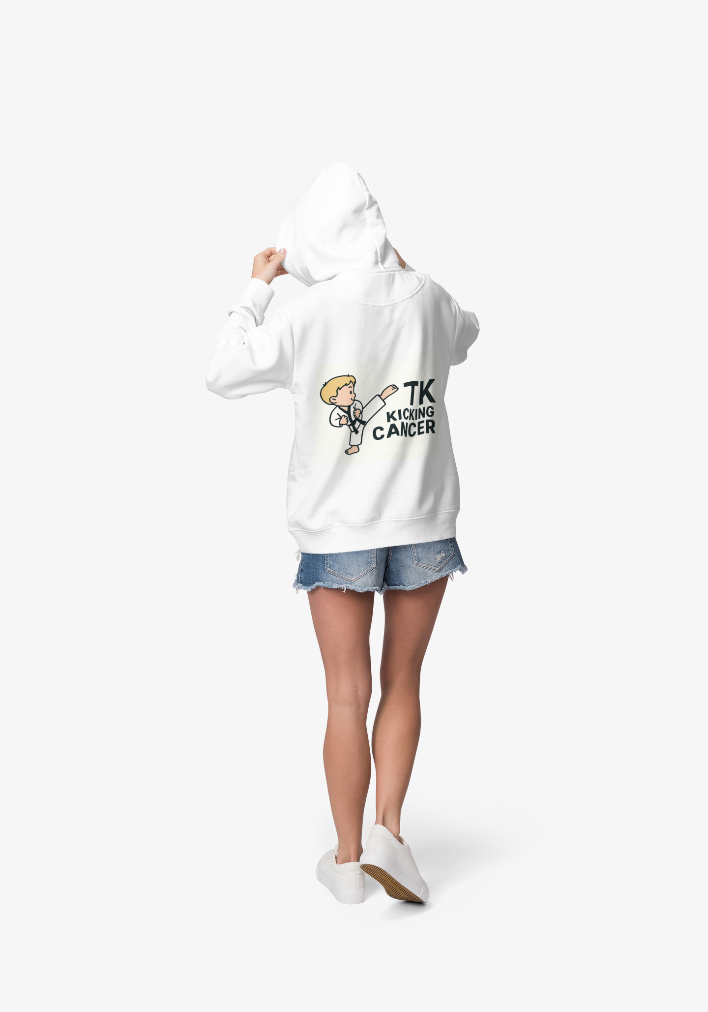 Youth Martial Arts Kicking Cancer Hoodie, Cheerful Sweatshirt for Kids, Inspirational Gift, Cancer Awareness, Karate Enthusiasts, [...]