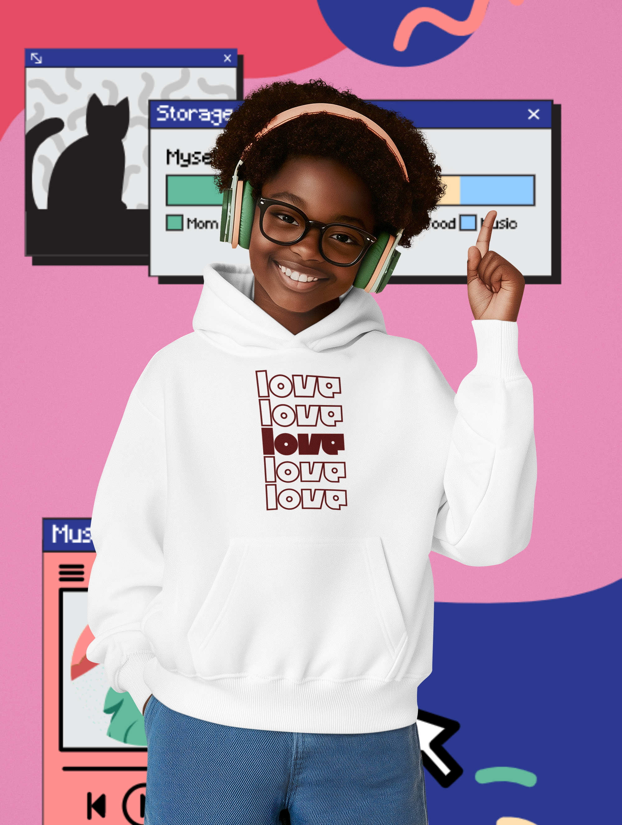 Love - Youth Heavy Blend Hooded Sweatshirt