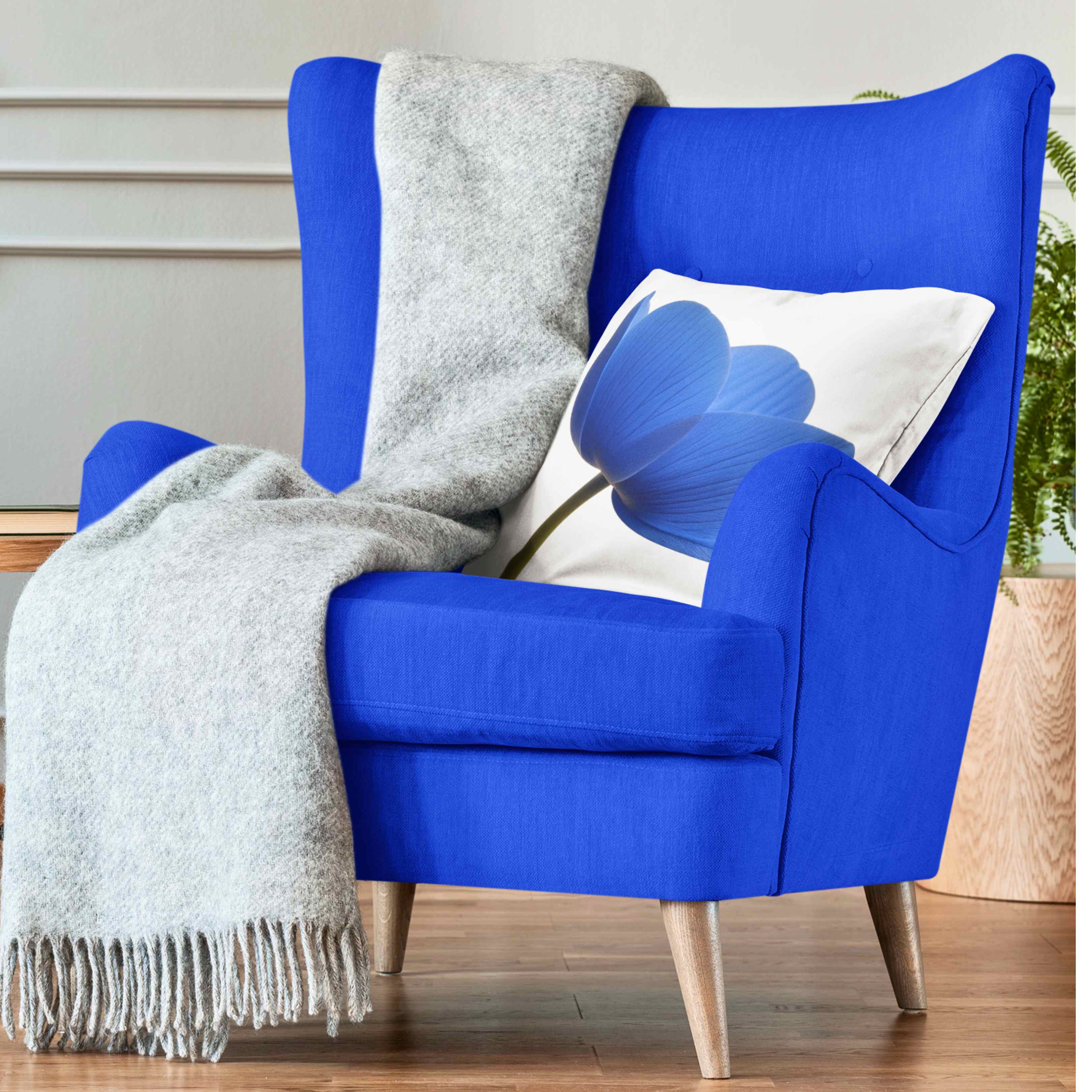 Blue Floral Decorative Pillow, Cozy Home Accent, Gift for Nature Lovers, Stylish Cushion for Living Room, Spring Decor, Housewarming Gift product thumbnail image