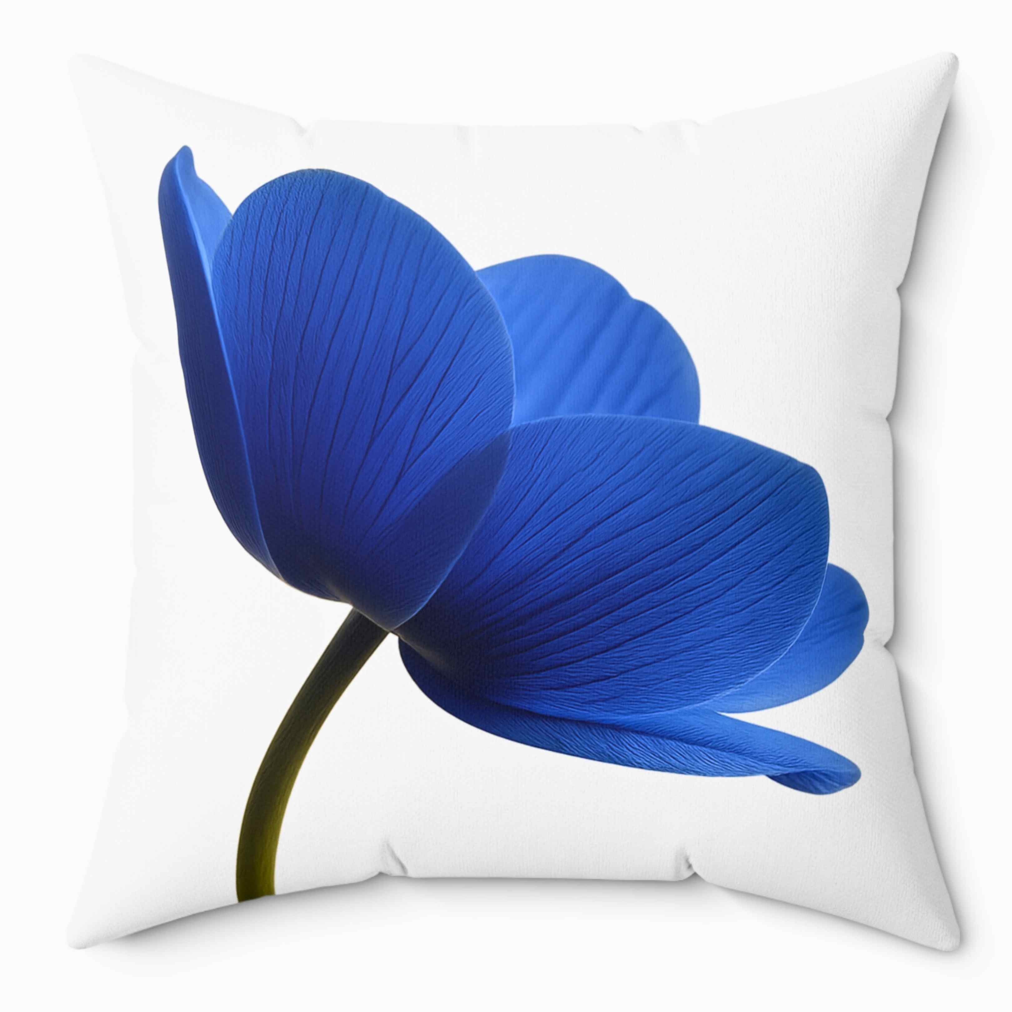 Blue Floral Decorative Pillow, Cozy Home Accent, Gift for Nature Lovers, Stylish Cushion for Living Room, Spring Decor, Housewarming Gift product thumbnail image