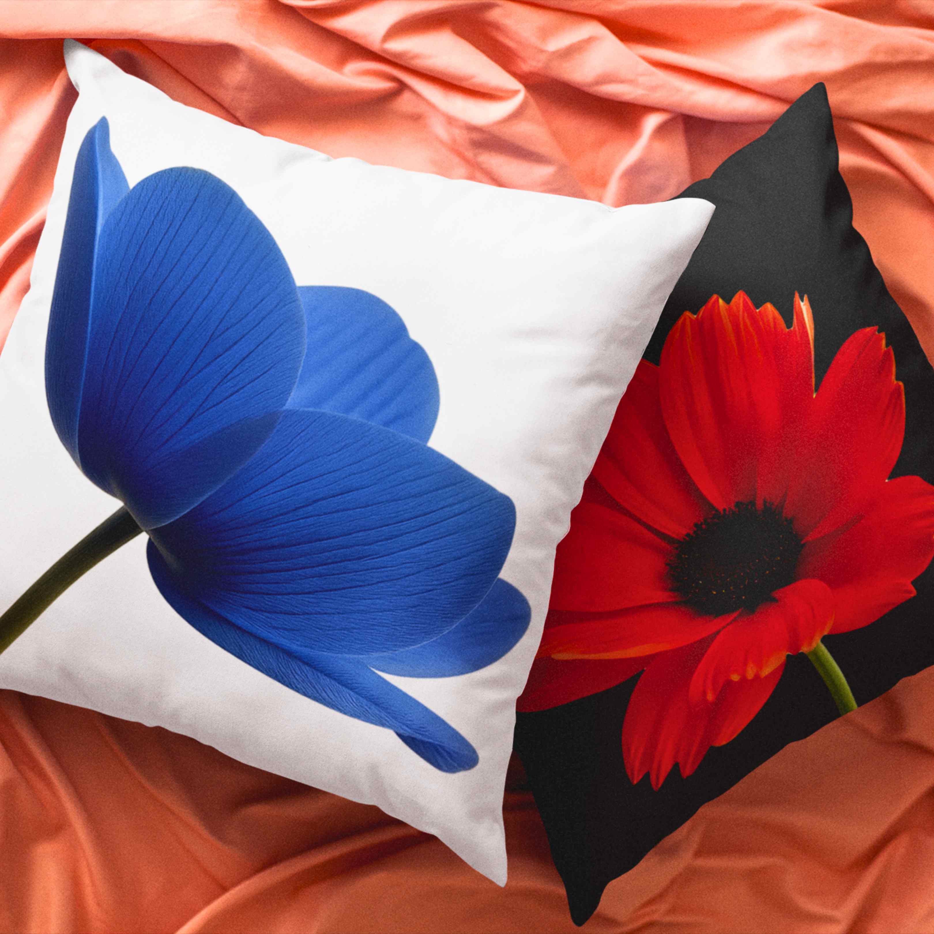 Blue Floral Decorative Pillow, Cozy Home Accent, Gift for Nature Lovers, Stylish Cushion for Living Room, Spring Decor, Housewarming Gift product thumbnail image