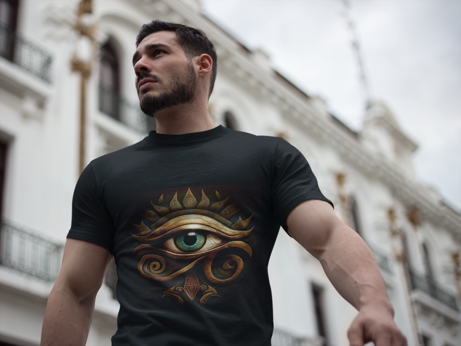 Mystical Eye Graphic Tee - Unisex Heavy Cotton Shirt, Casual Wear, Bohemian Style, Unique Gift for Friends, Everyday Comfort product thumbnail image Mystical Eye Graphic Tee - Unisex Heavy Cotton Shirt, Casual Wear, Bohemian Style, Unique Gift for Friends, Everyday Comfort product thumbnail image