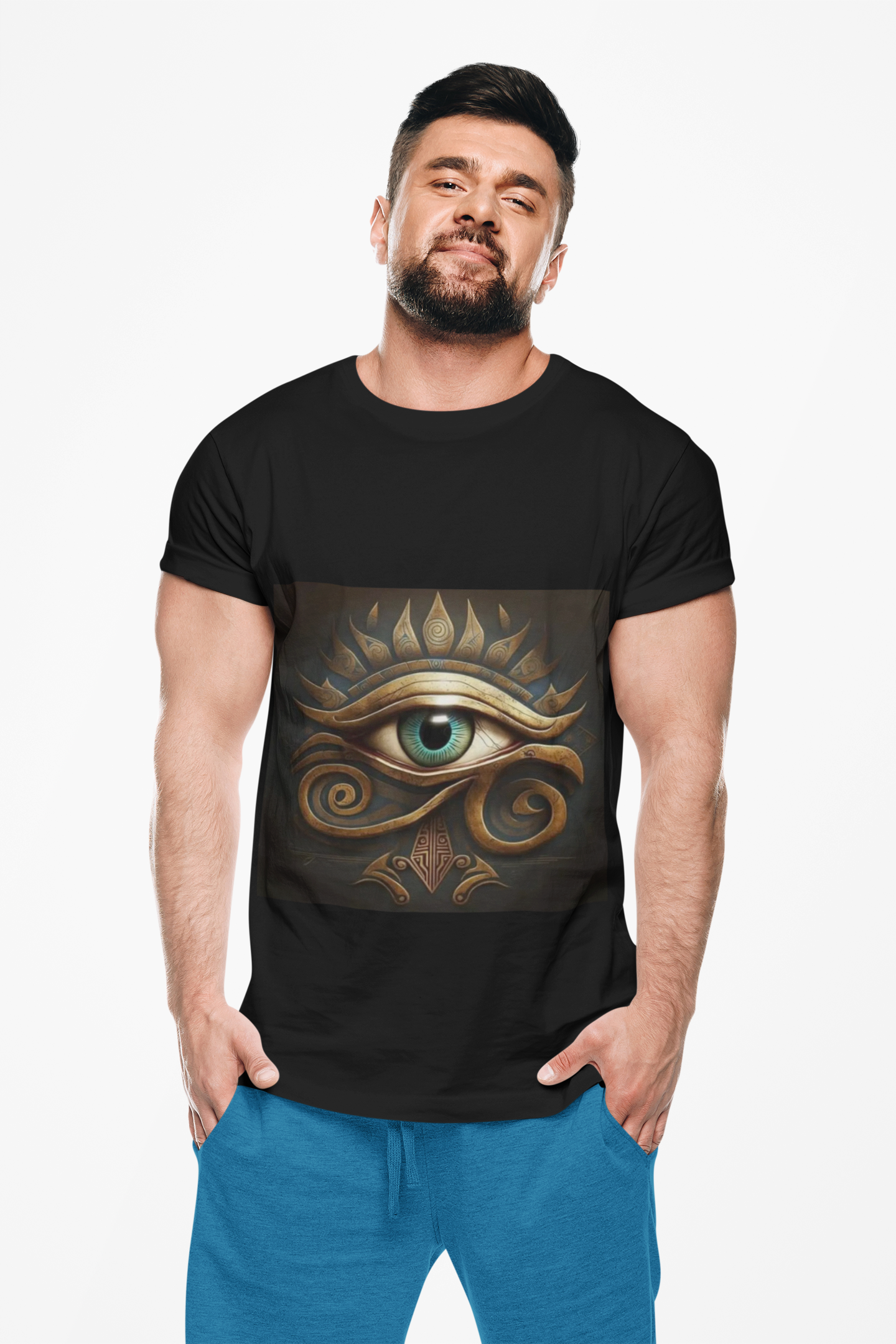 Mystical Eye Graphic Tee - Unisex Heavy Cotton Shirt, Casual Wear, Bohemian Style, Unique Gift for Friends, Everyday Comfort product thumbnail image Mystical Eye Graphic Tee - Unisex Heavy Cotton Shirt, Casual Wear, Bohemian Style, Unique Gift for Friends, Everyday Comfort product thumbnail image