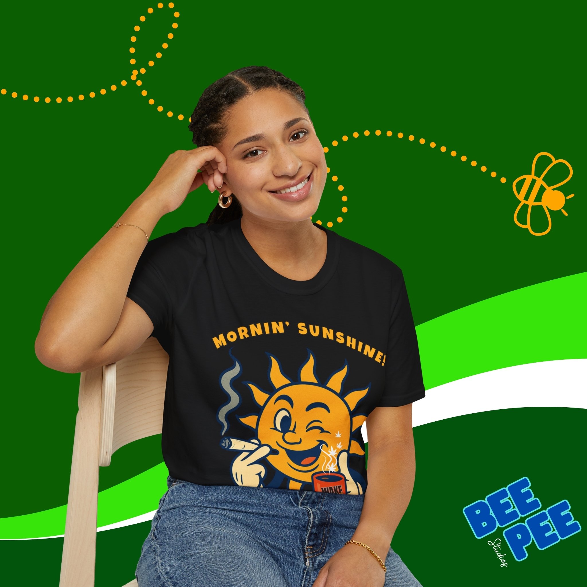 Funny Sun "Wake 'N Bake" Softstyle T-Shirt product thumbnail image Funny Sun "Wake 'N Bake" Softstyle T-Shirt product thumbnail image